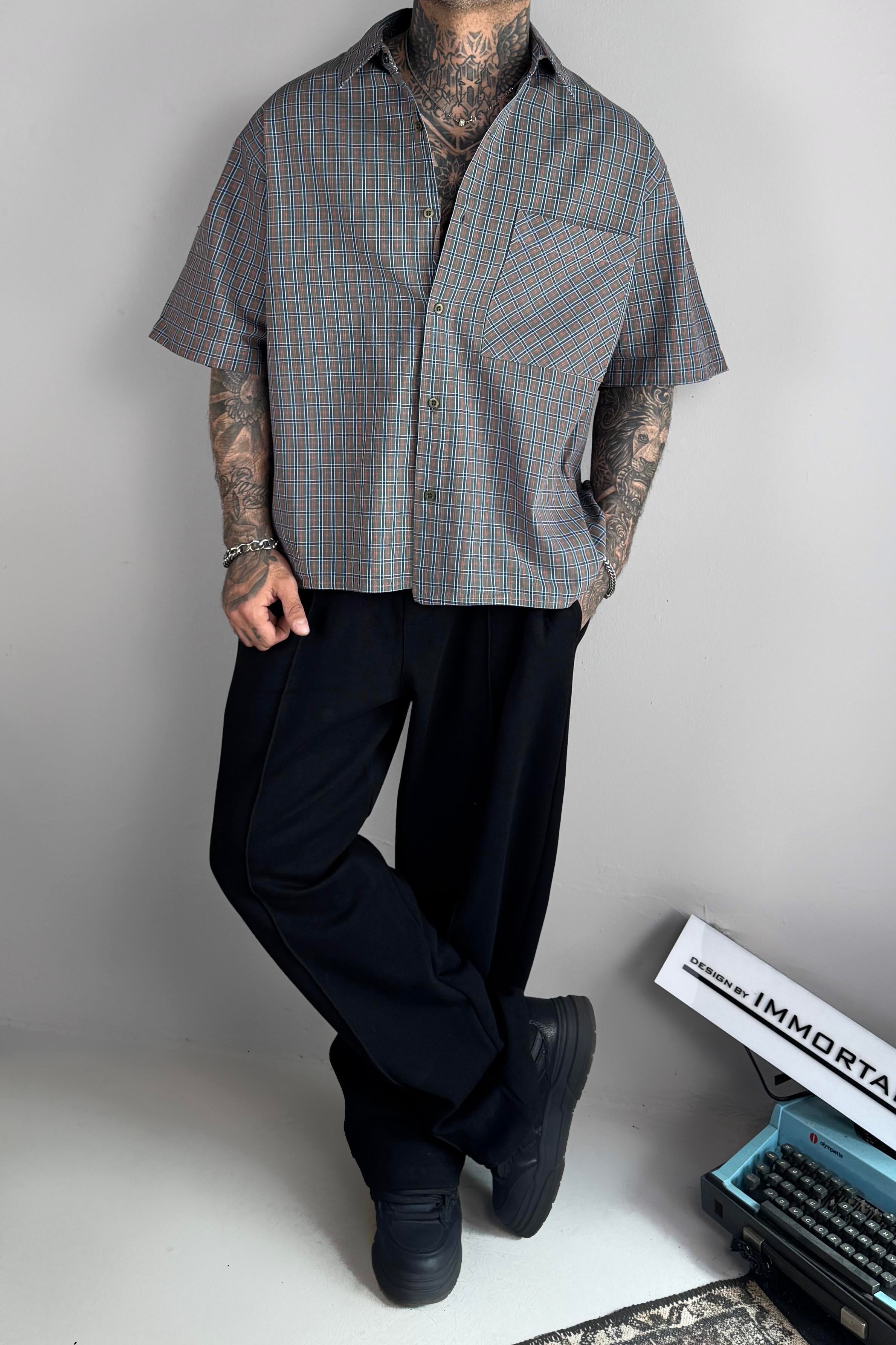 Light Grid Oversize Gömlek