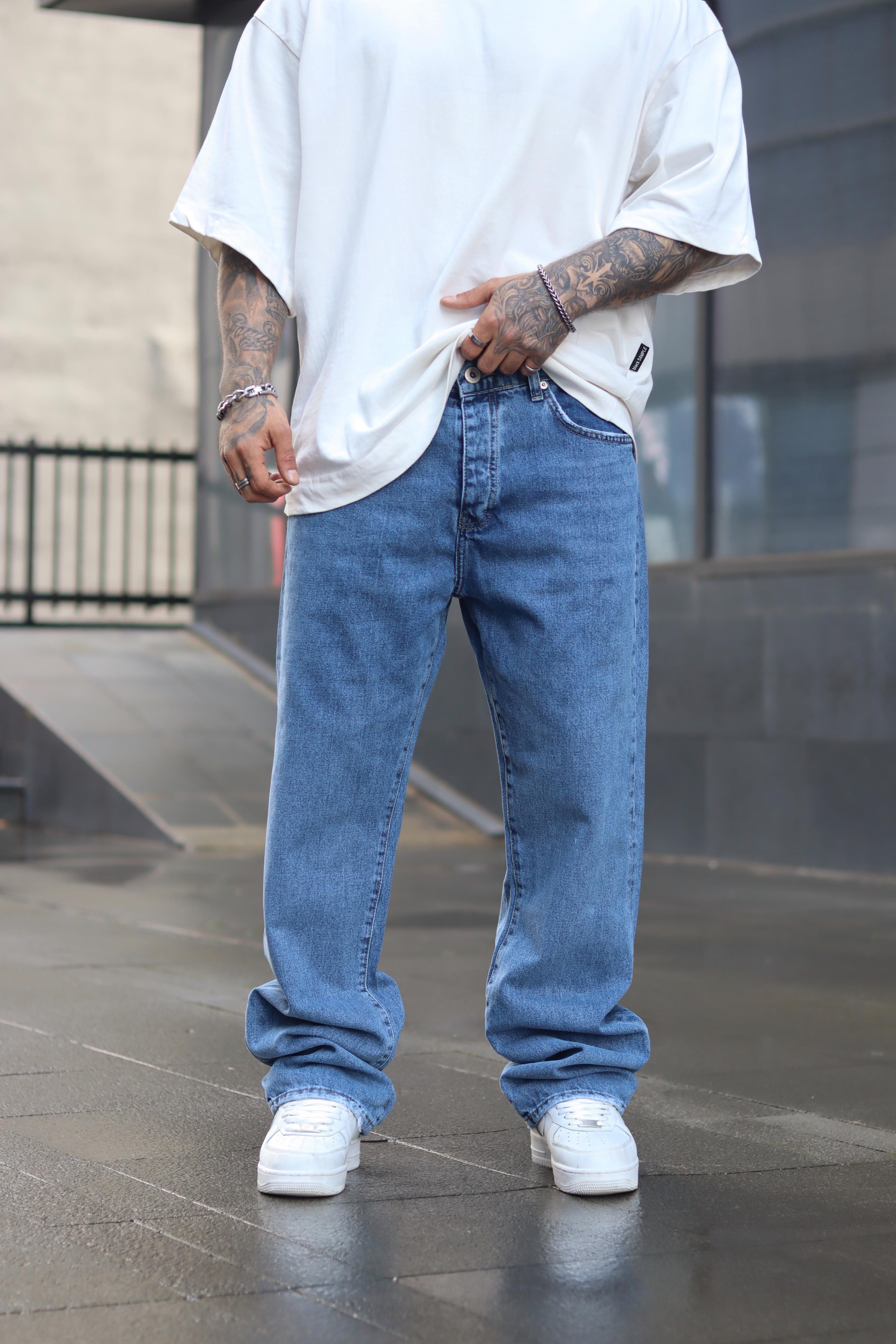 Mavi baggy pantolon