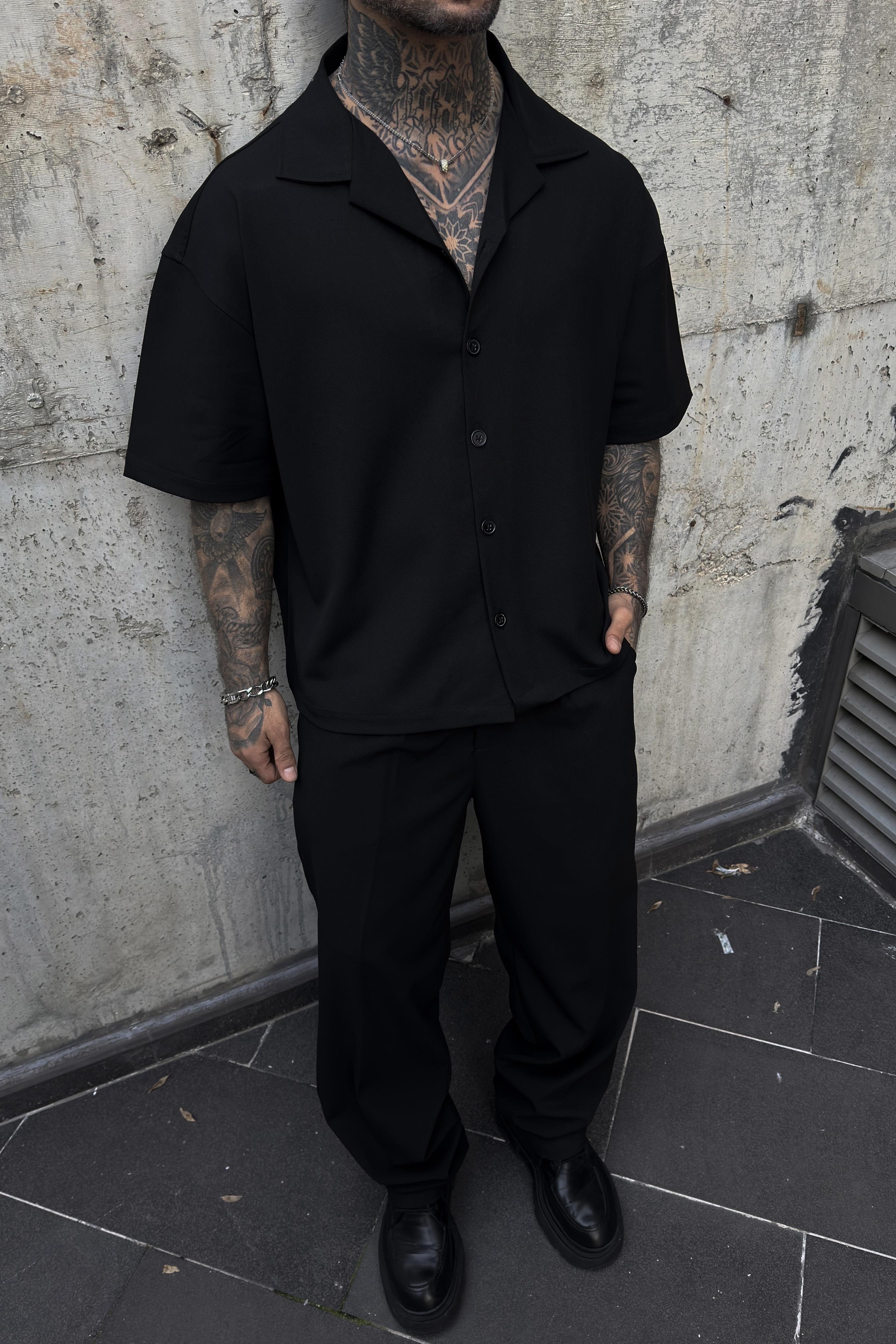 Micro gabardin oversize takım