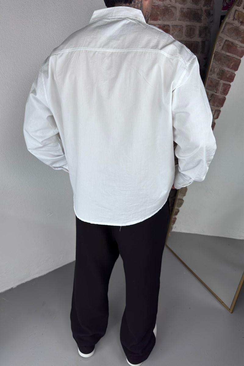 Minimal Baskı Oversize Gömlek