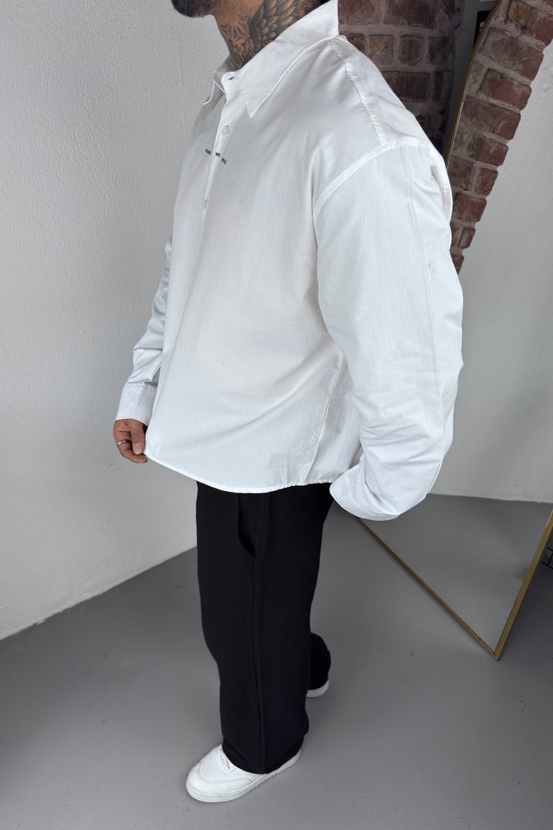 Minimal Baskı Oversize Gömlek