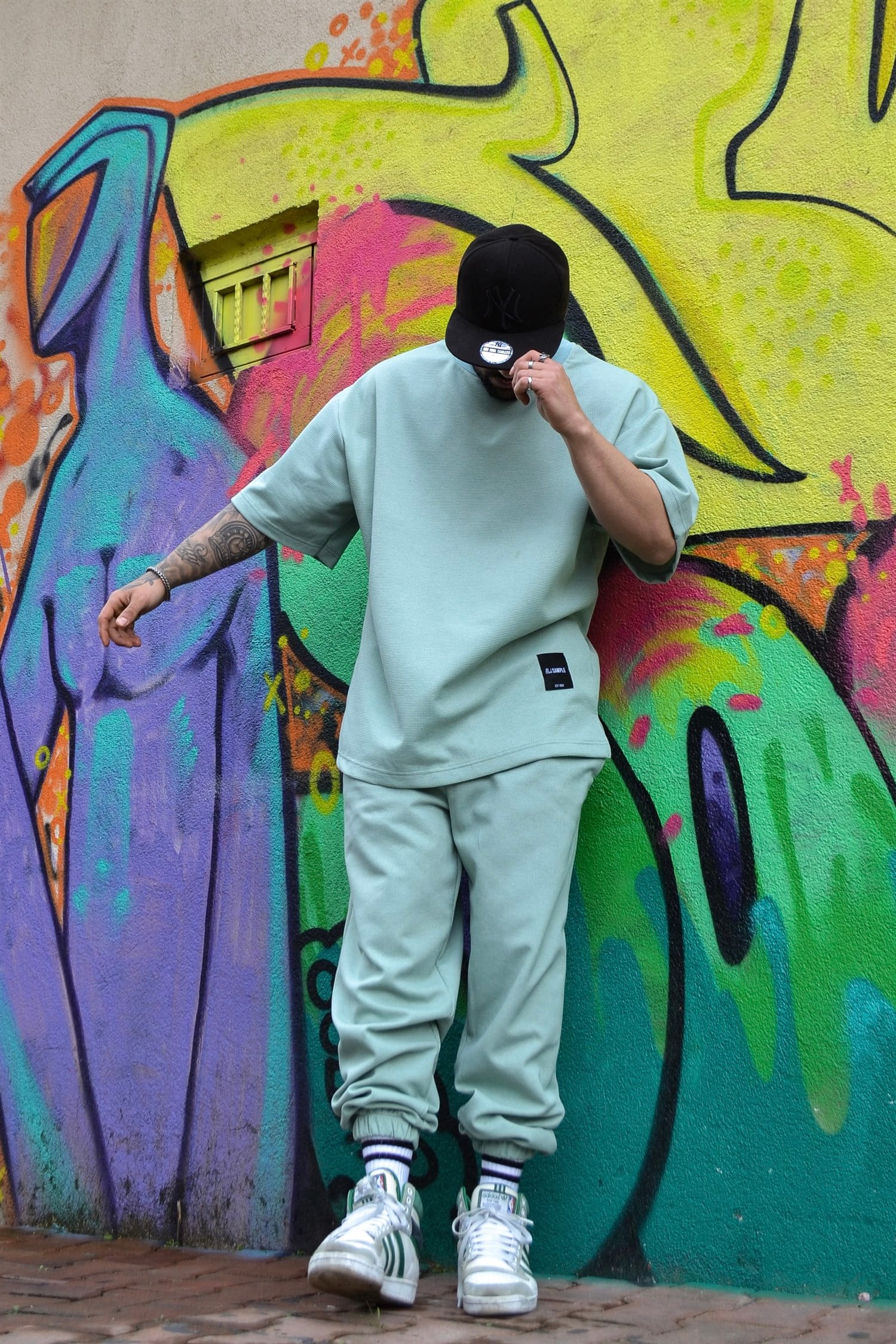 Mint green oversize takım