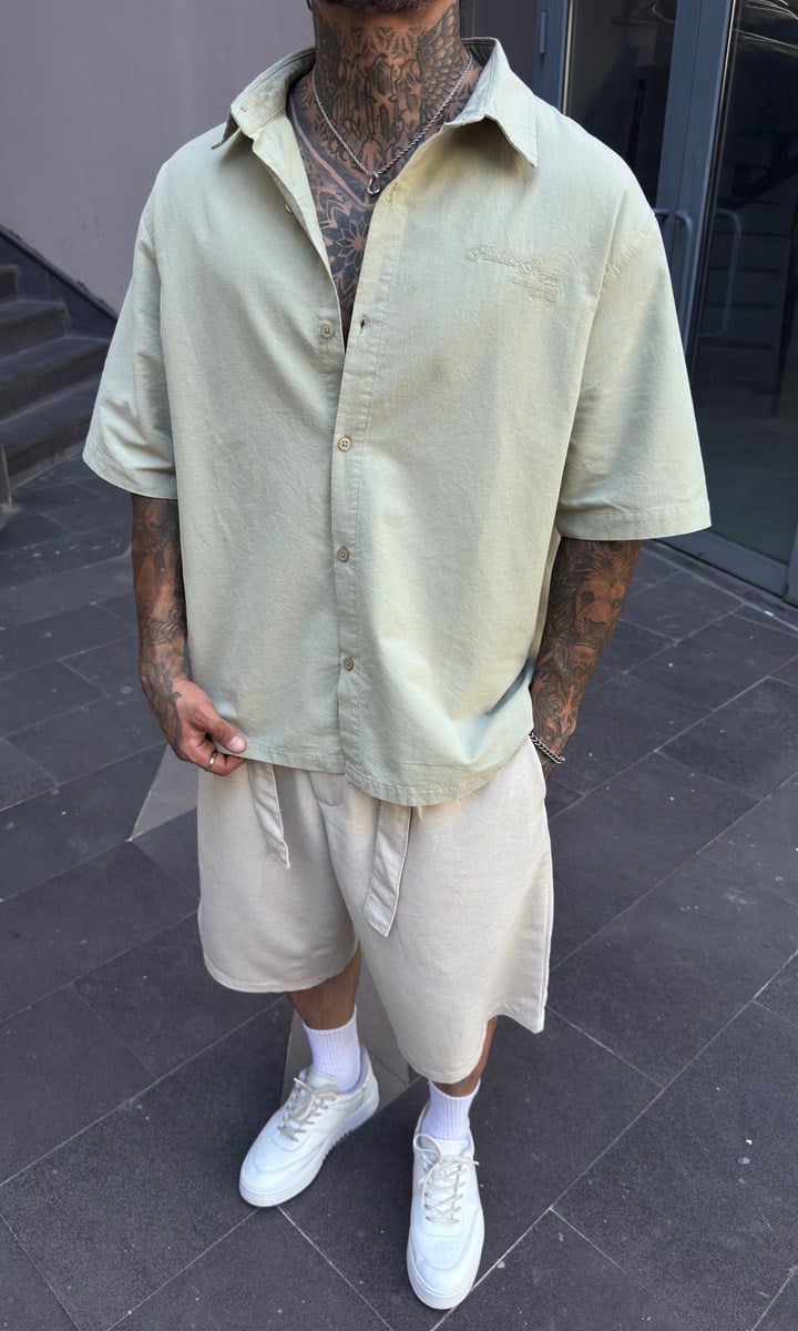 Mint Yeşili Oversize Gömlek