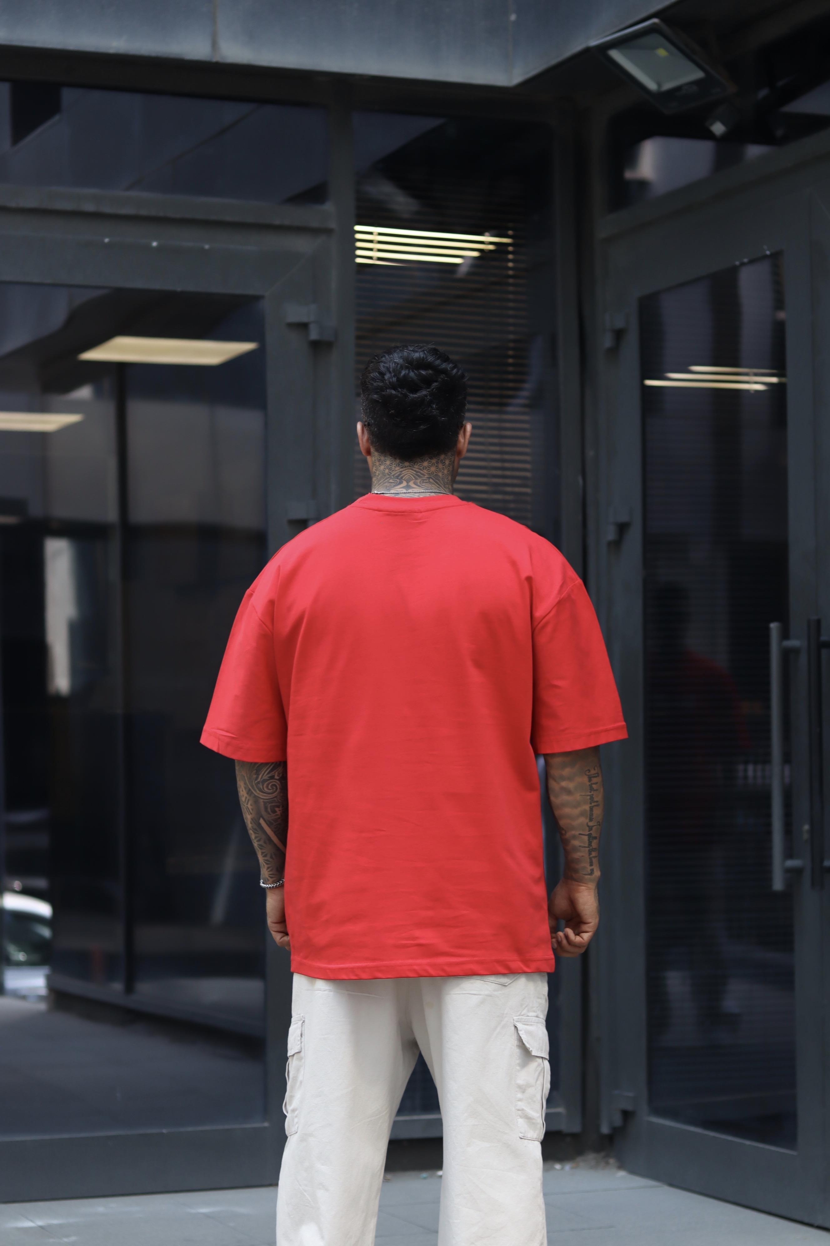 Mood oversize kırmızı tshirt