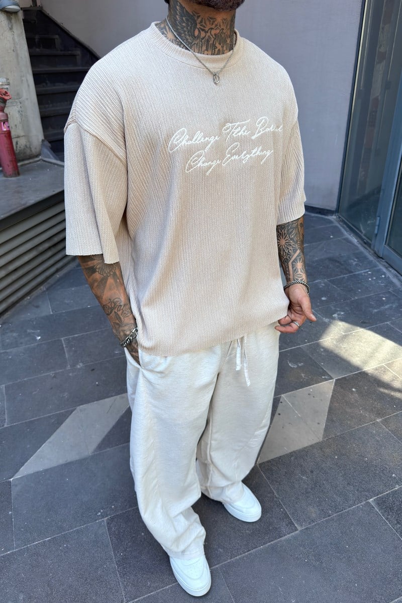 Nakış İşleme Oversize Tshirt