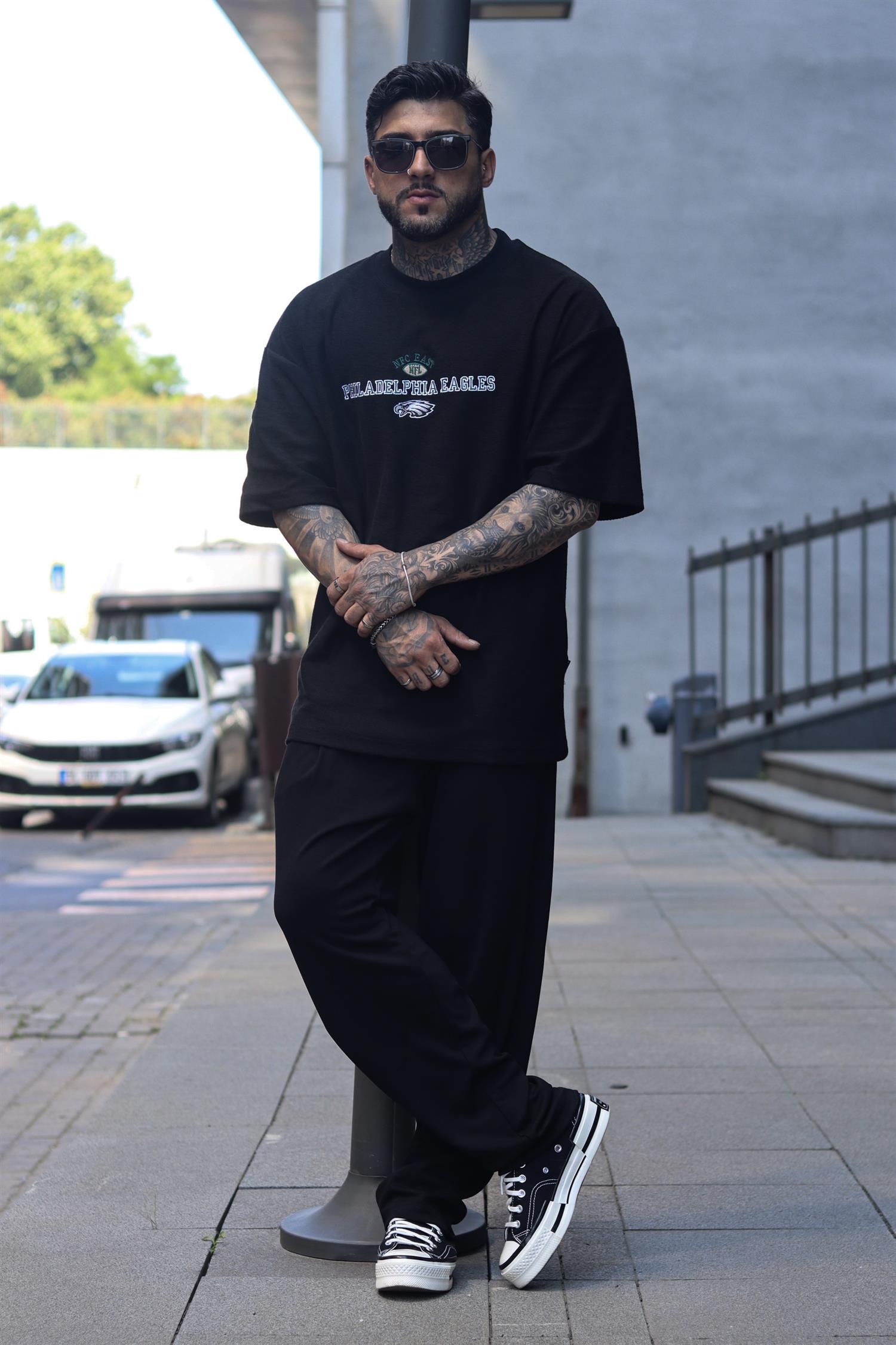 Nfc eagles siyah oversize tshirt