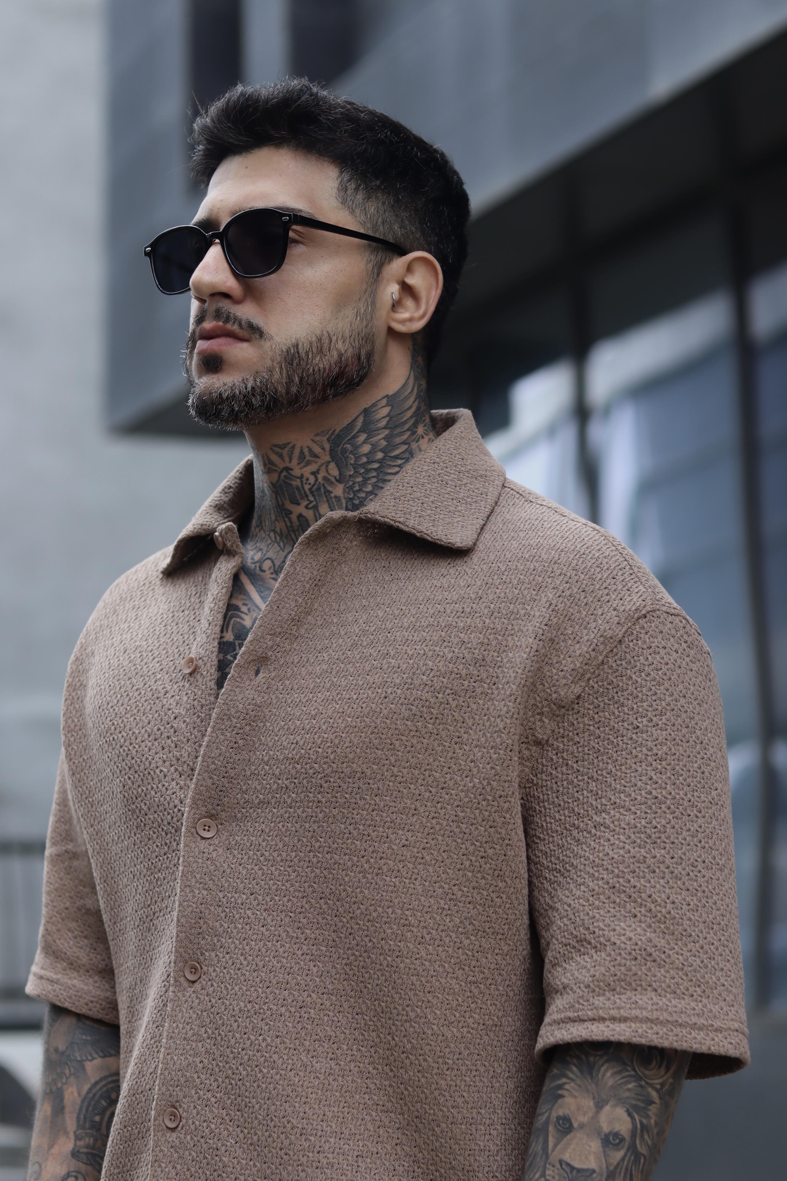 Örme oversize gömlek