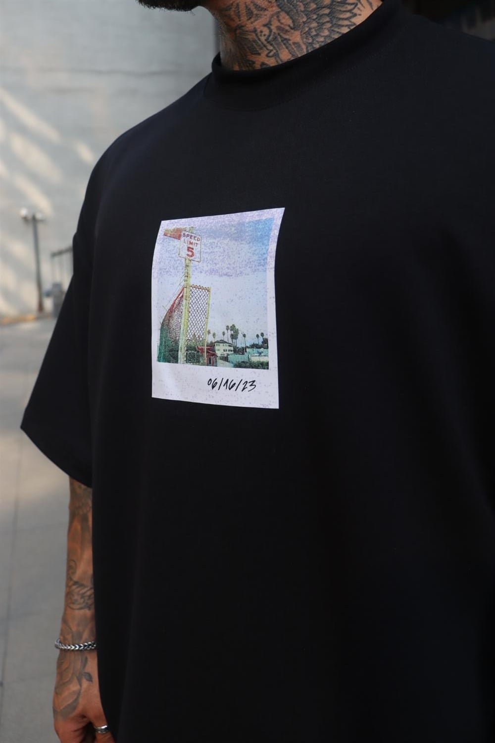 Oversize baskı detaylı tshirt