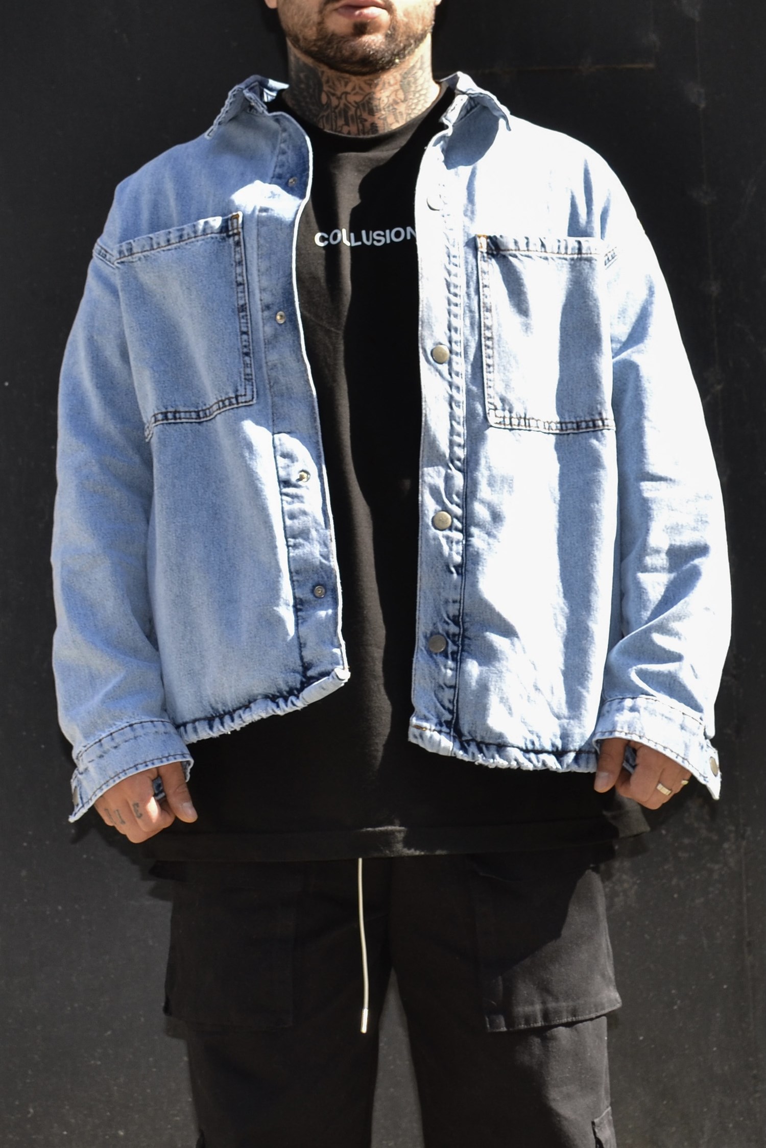 Oversize denim gömlek