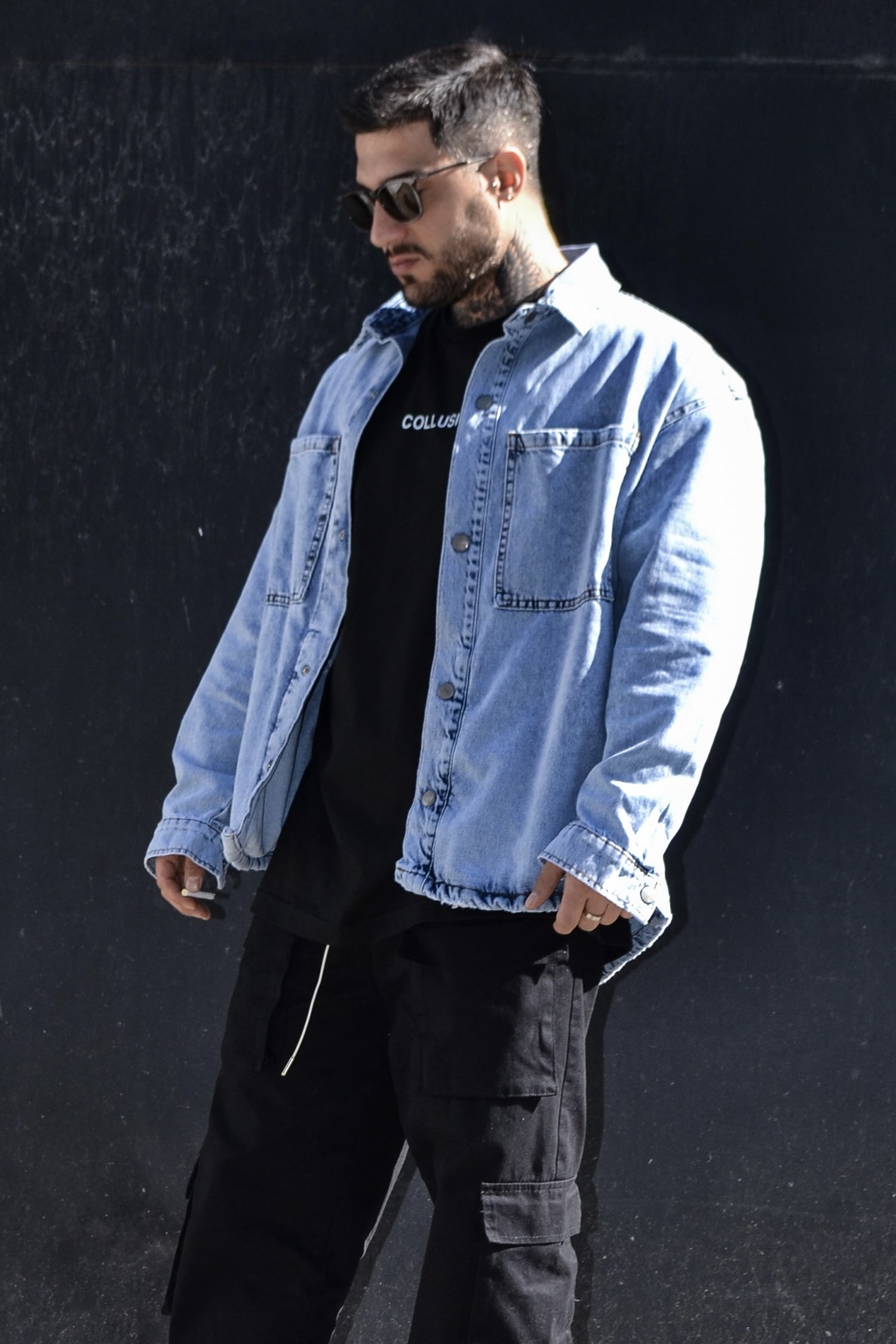 Oversize denim gömlek