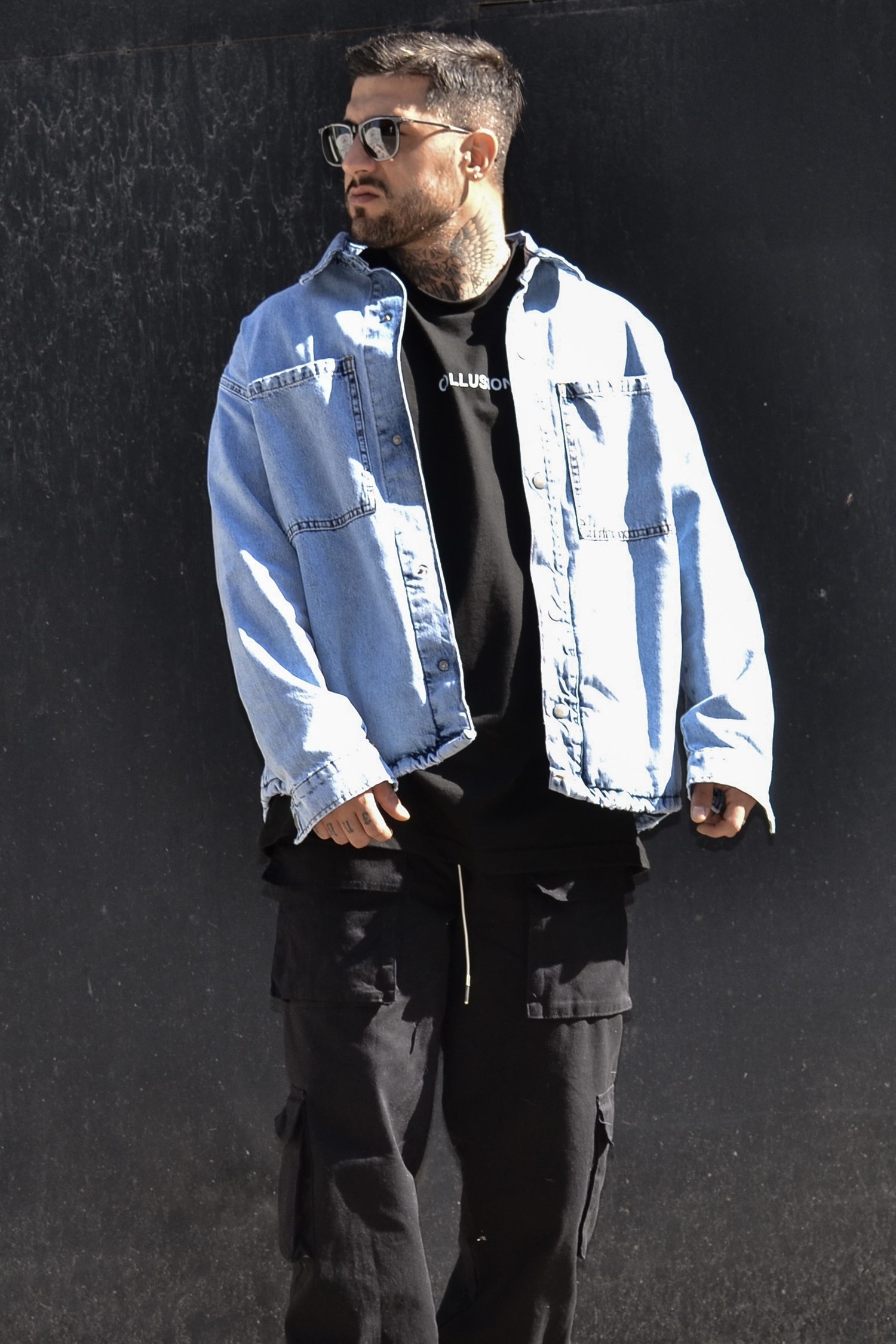 Oversize denim gömlek