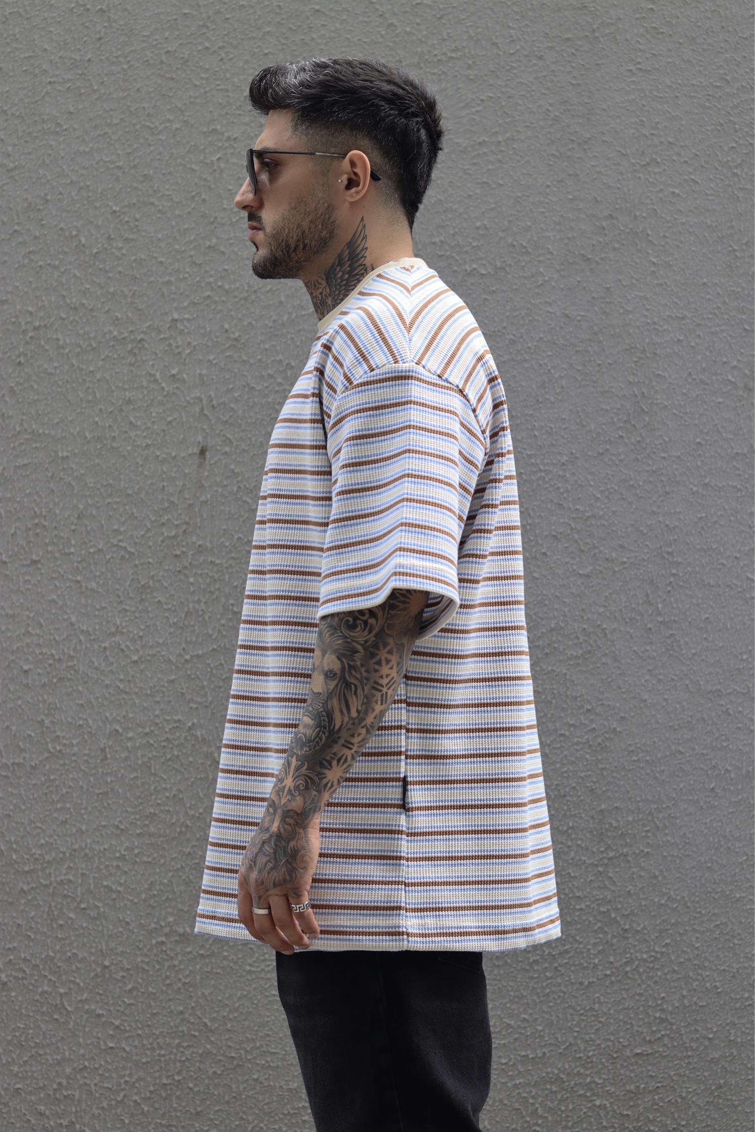 Oversize dokuma detay tshirt