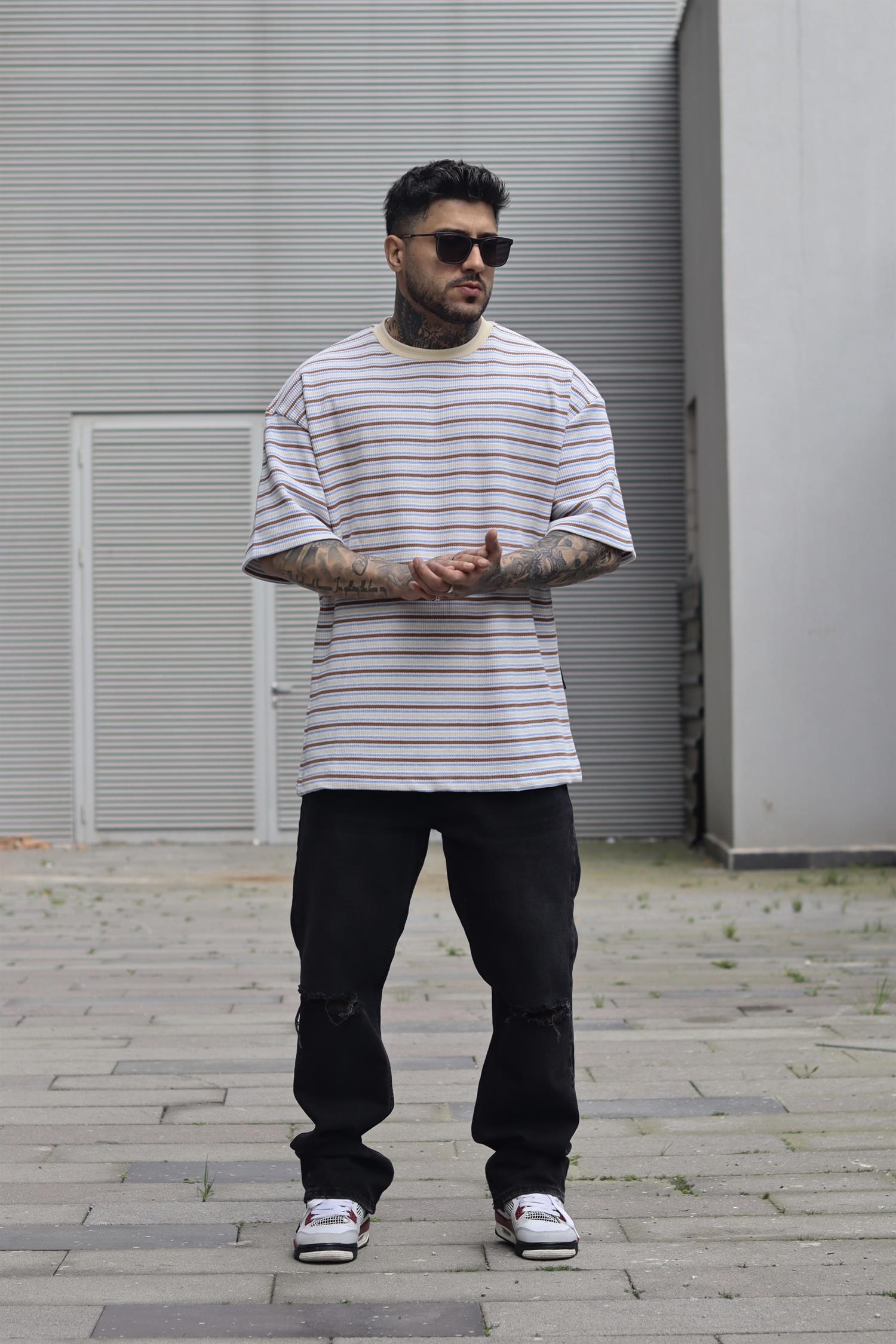 Oversize dokuma detay tshirt