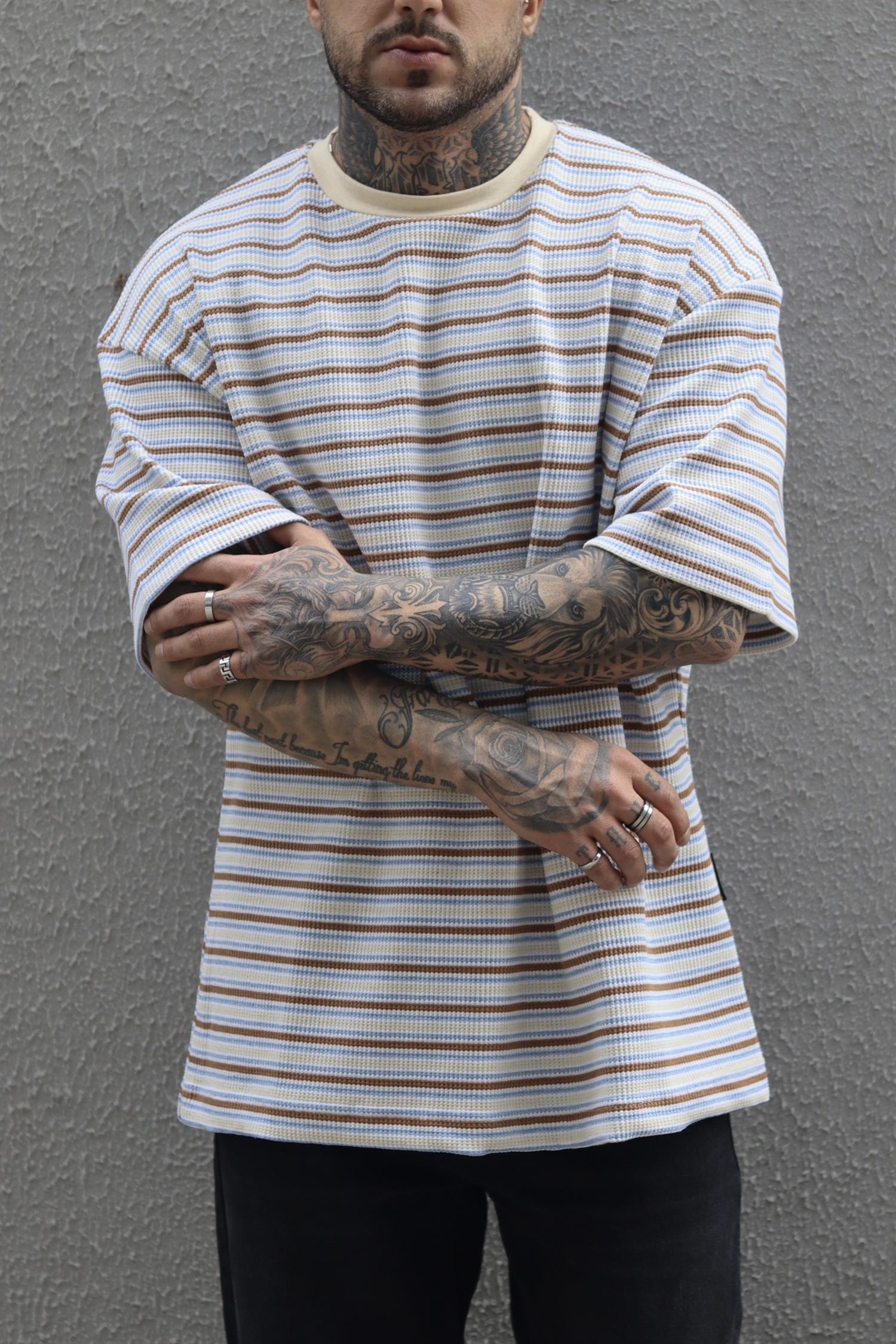 Oversize dokuma detay tshirt