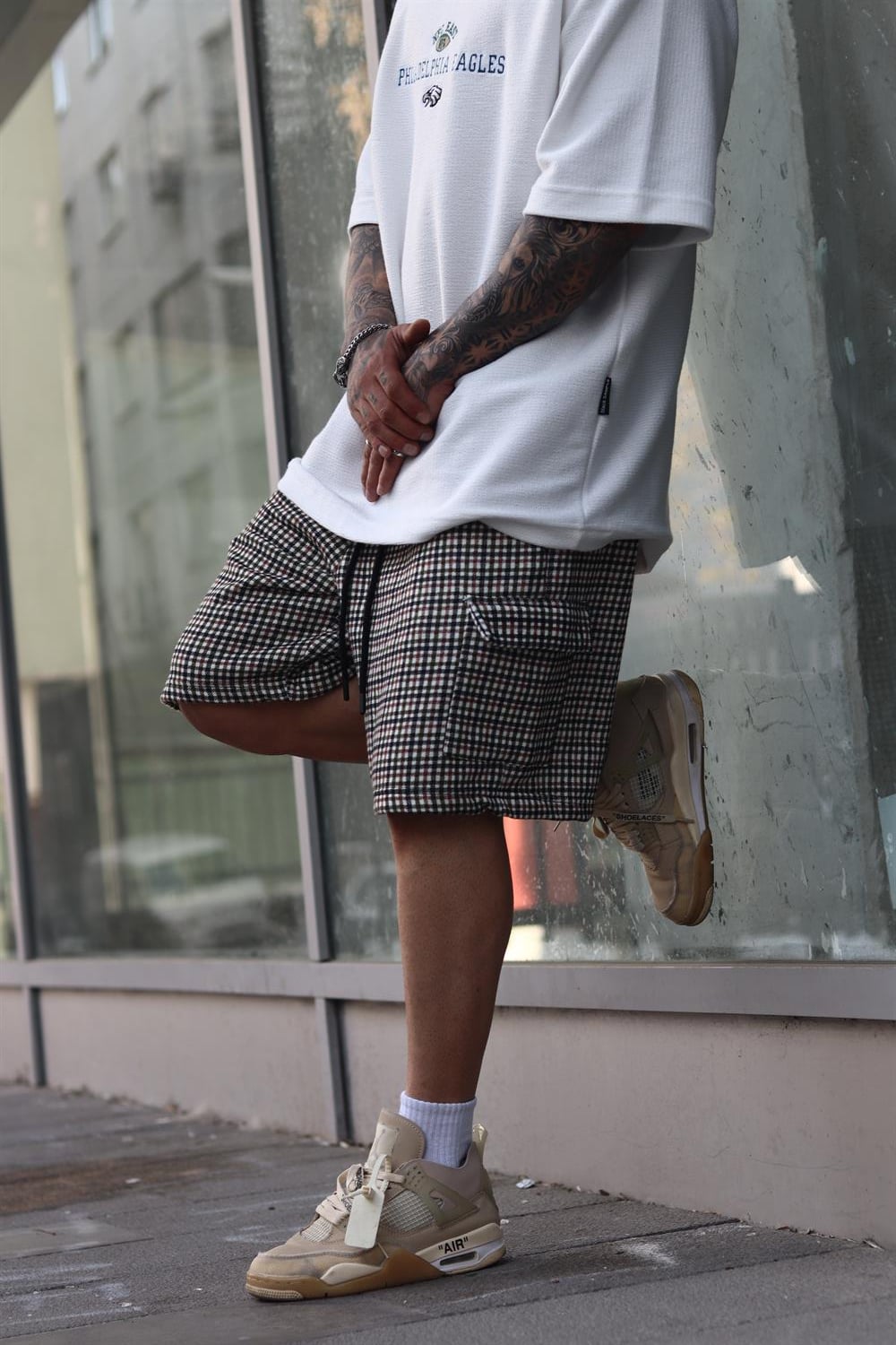 Oversize ekose şort