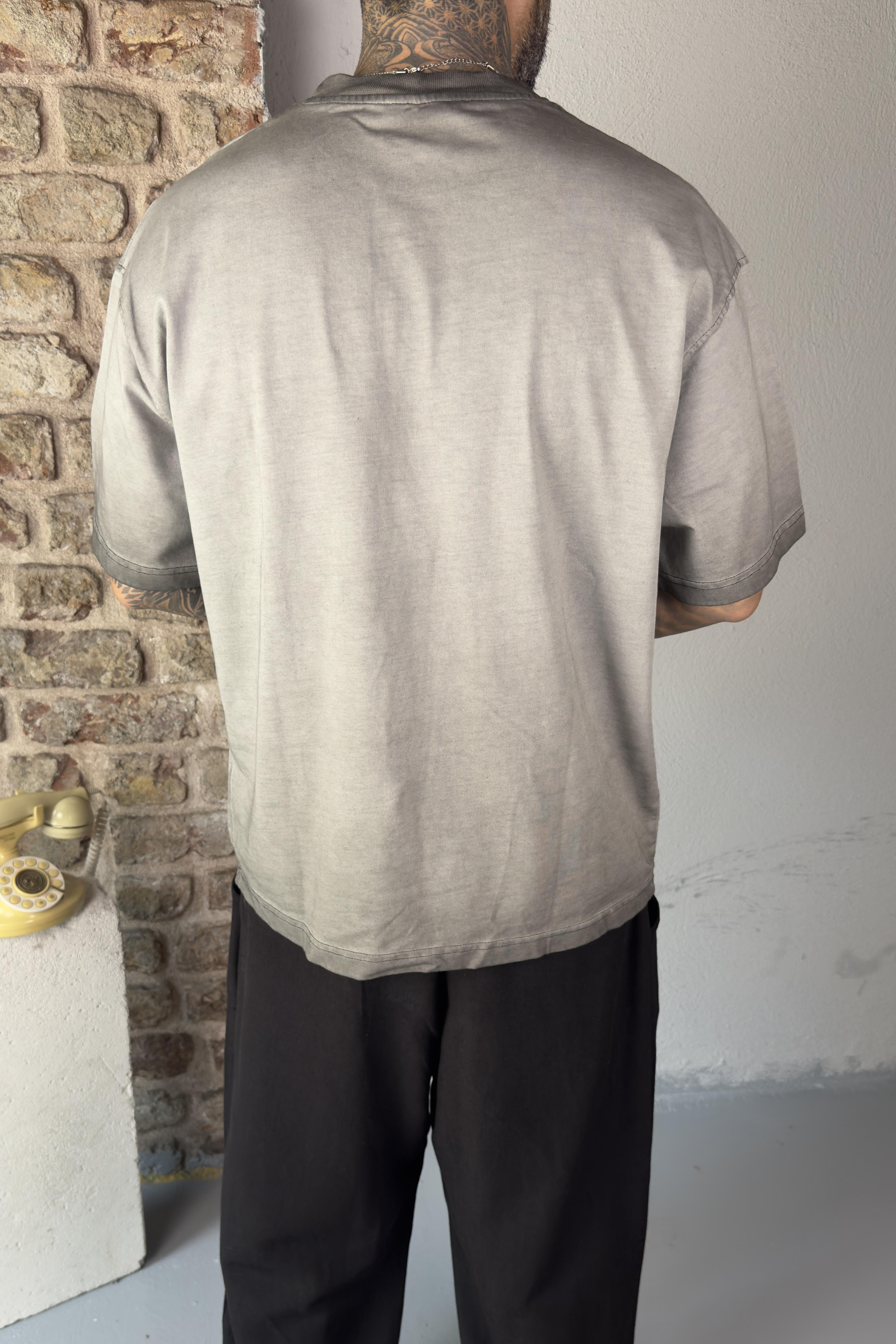 Oversize kabartma baskılı tshirt