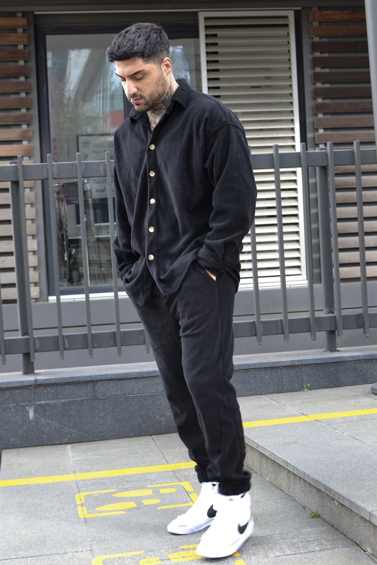 Oversize polar siyah takım