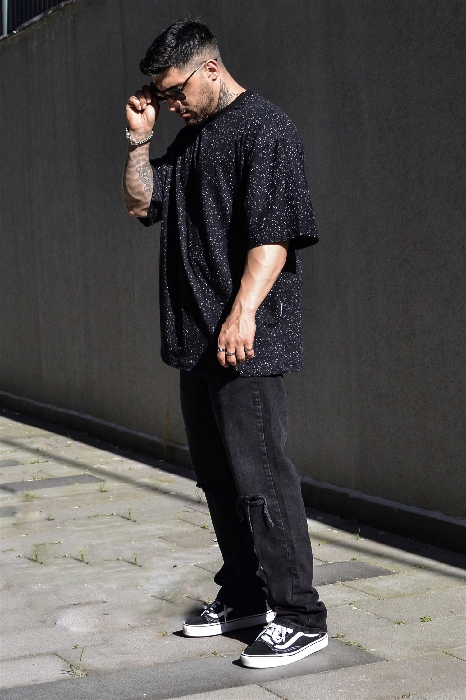 Oversize siyah gala t-shirt