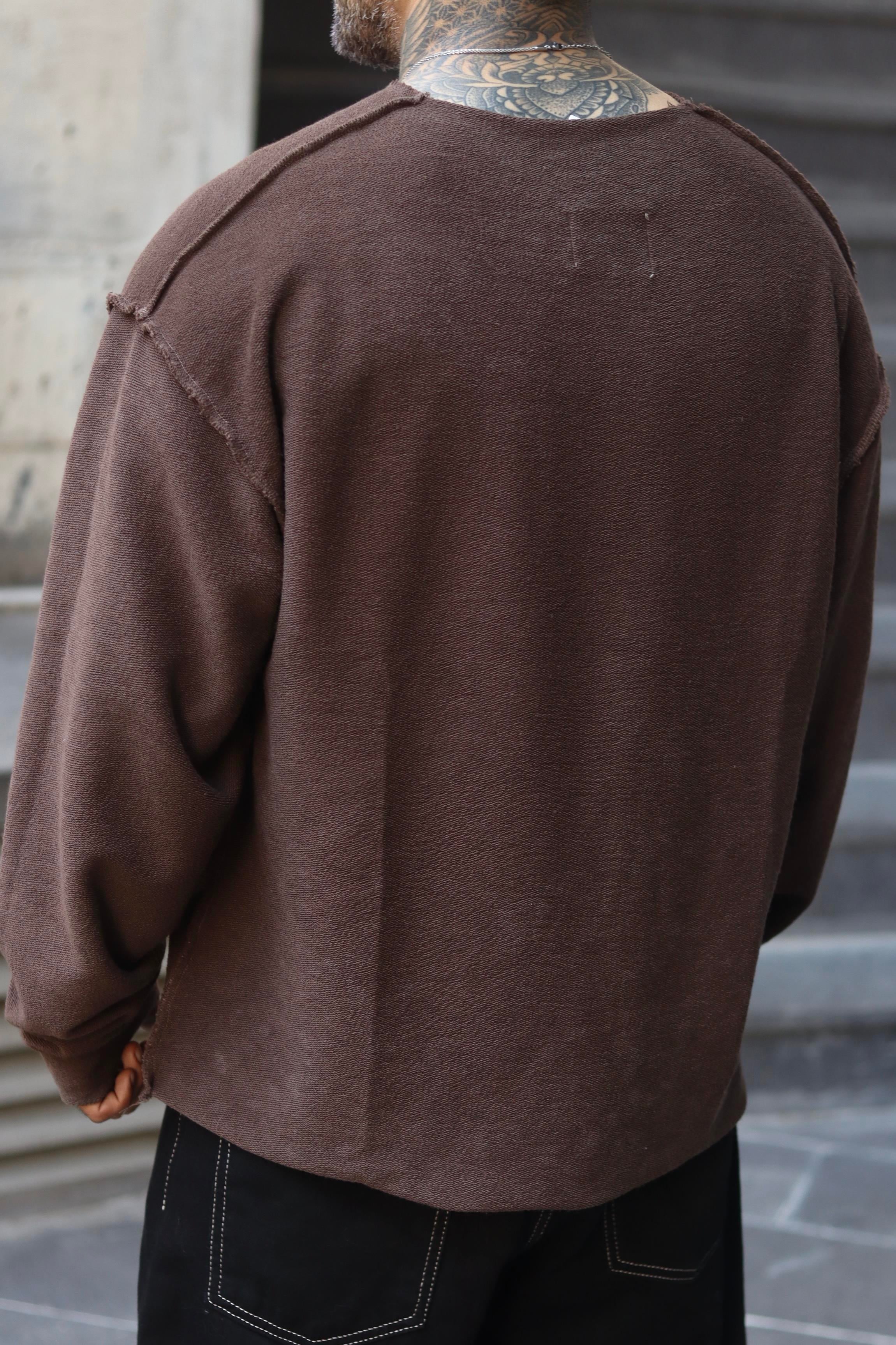 Oversize Ters Dikiş Yıkamalı Sweatshirt
