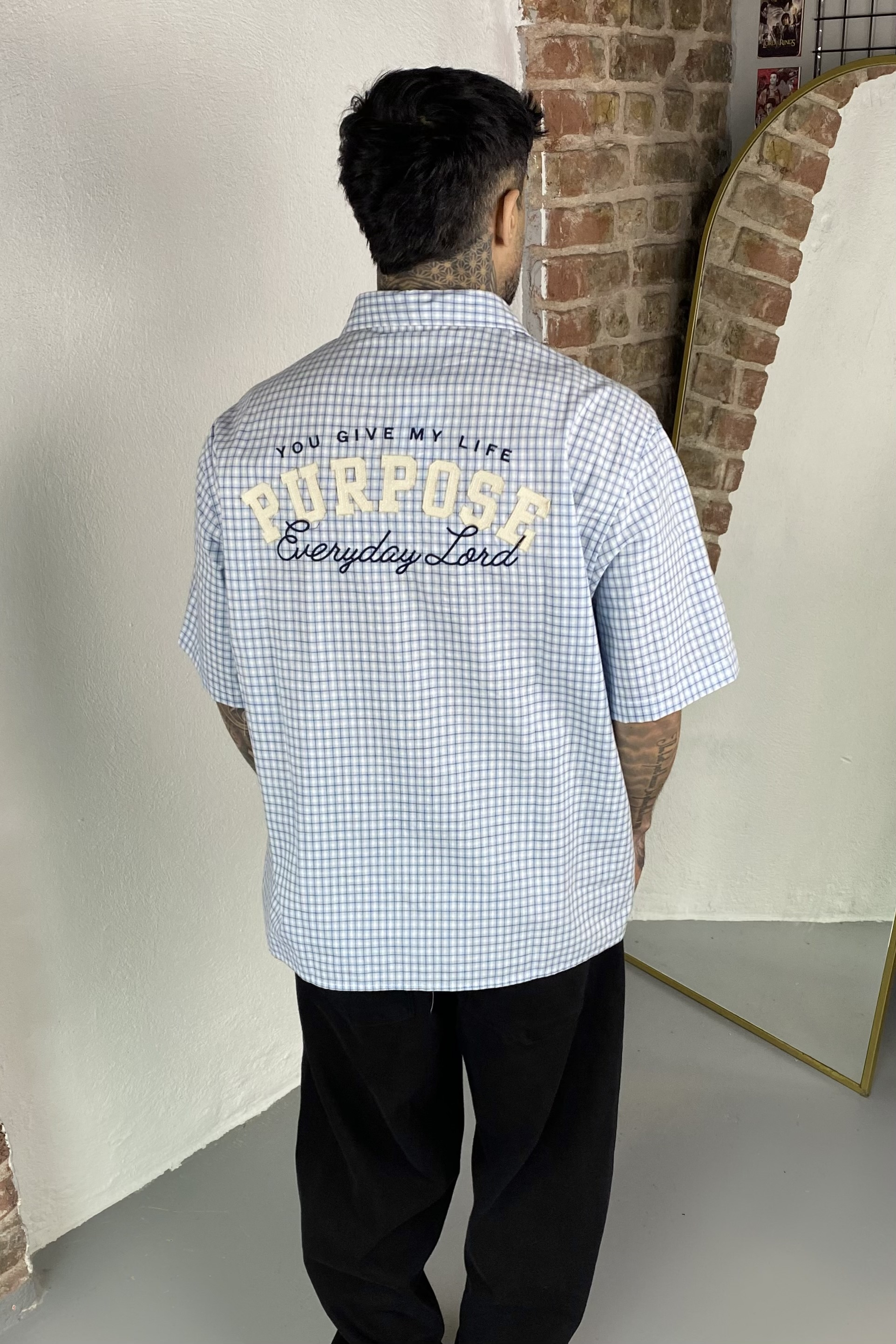 Purpose Mavi Oversize Gömlek