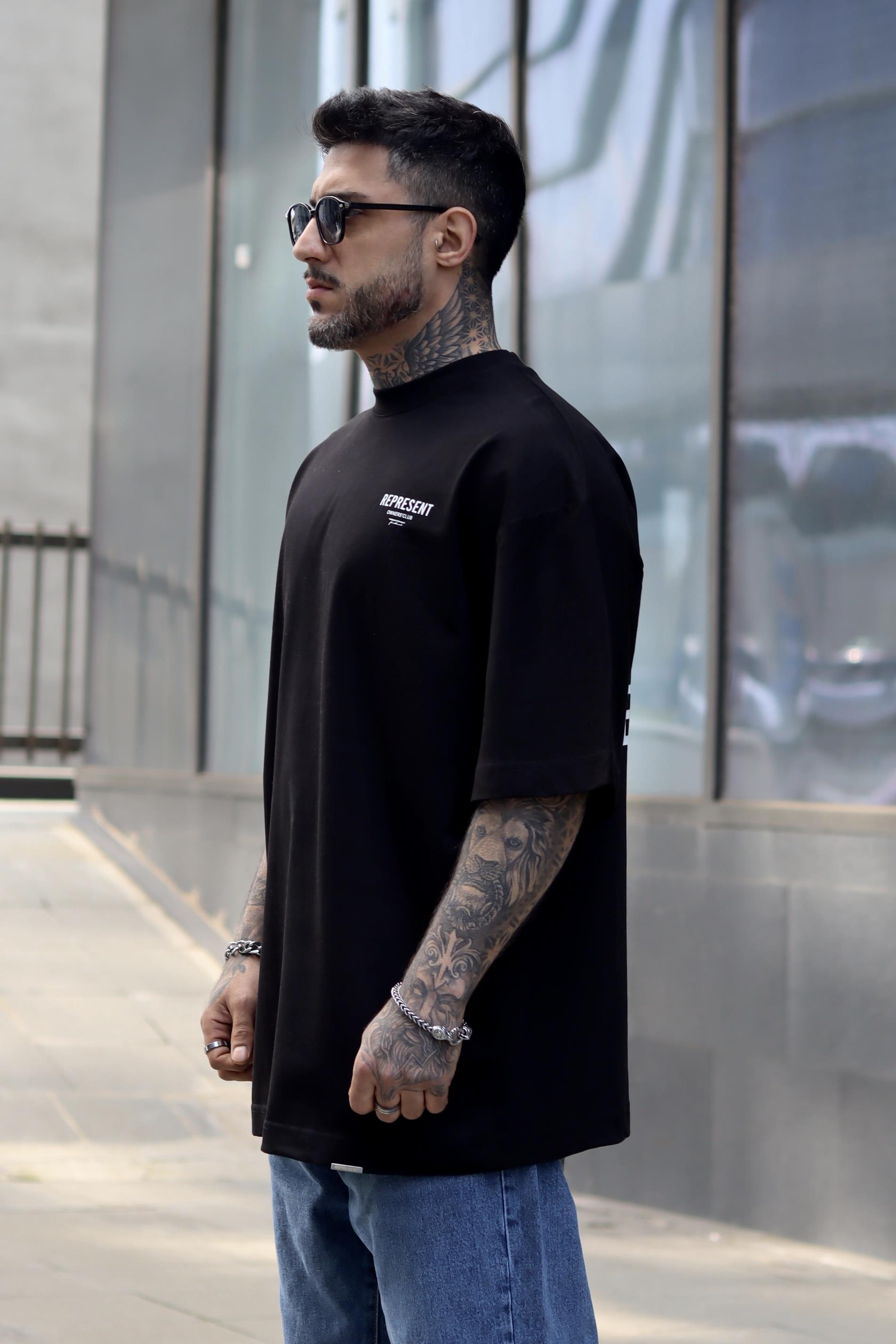 Represent oversize siyah tshirt