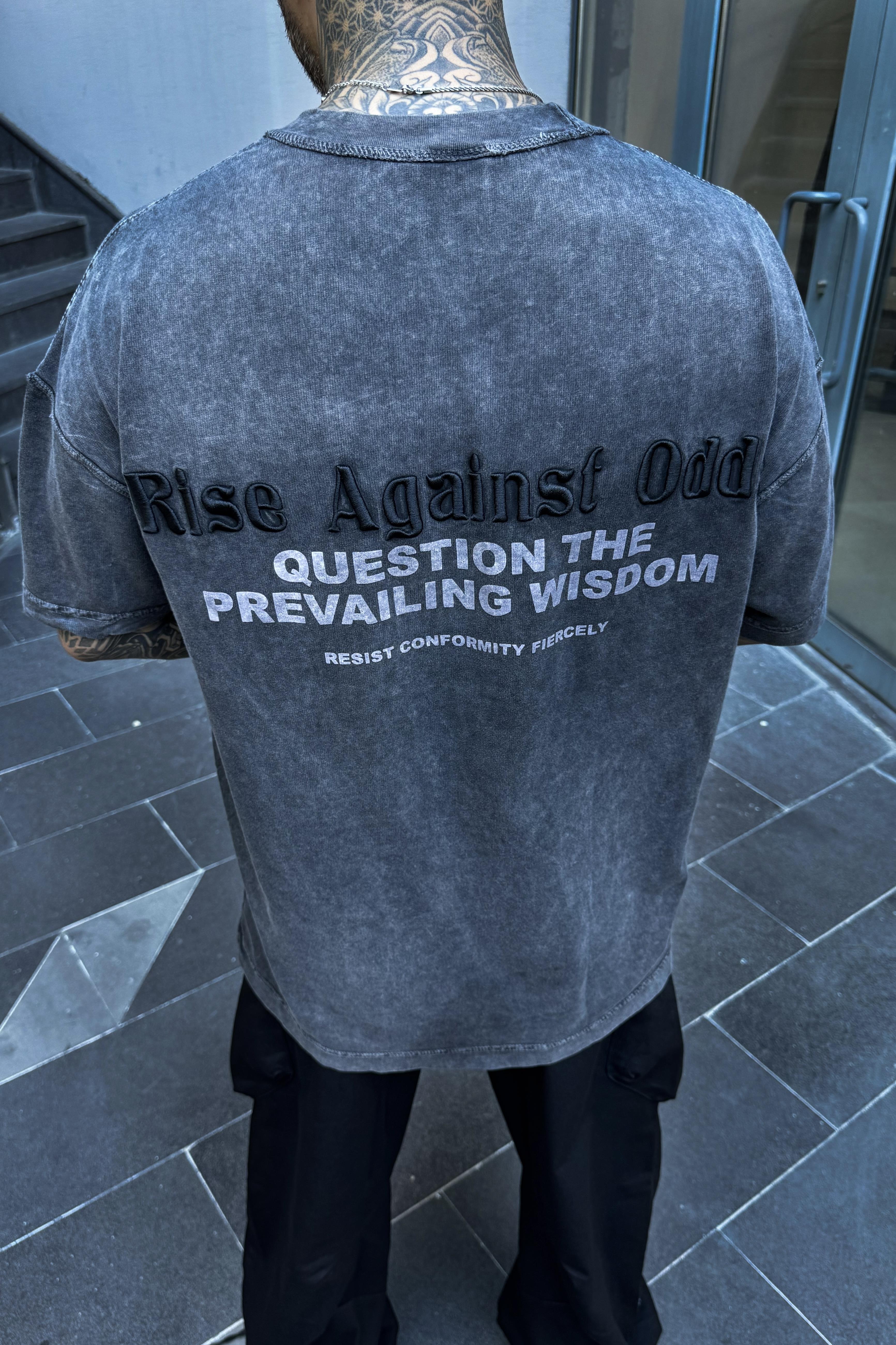 Rise against acid wash oversize tshirt