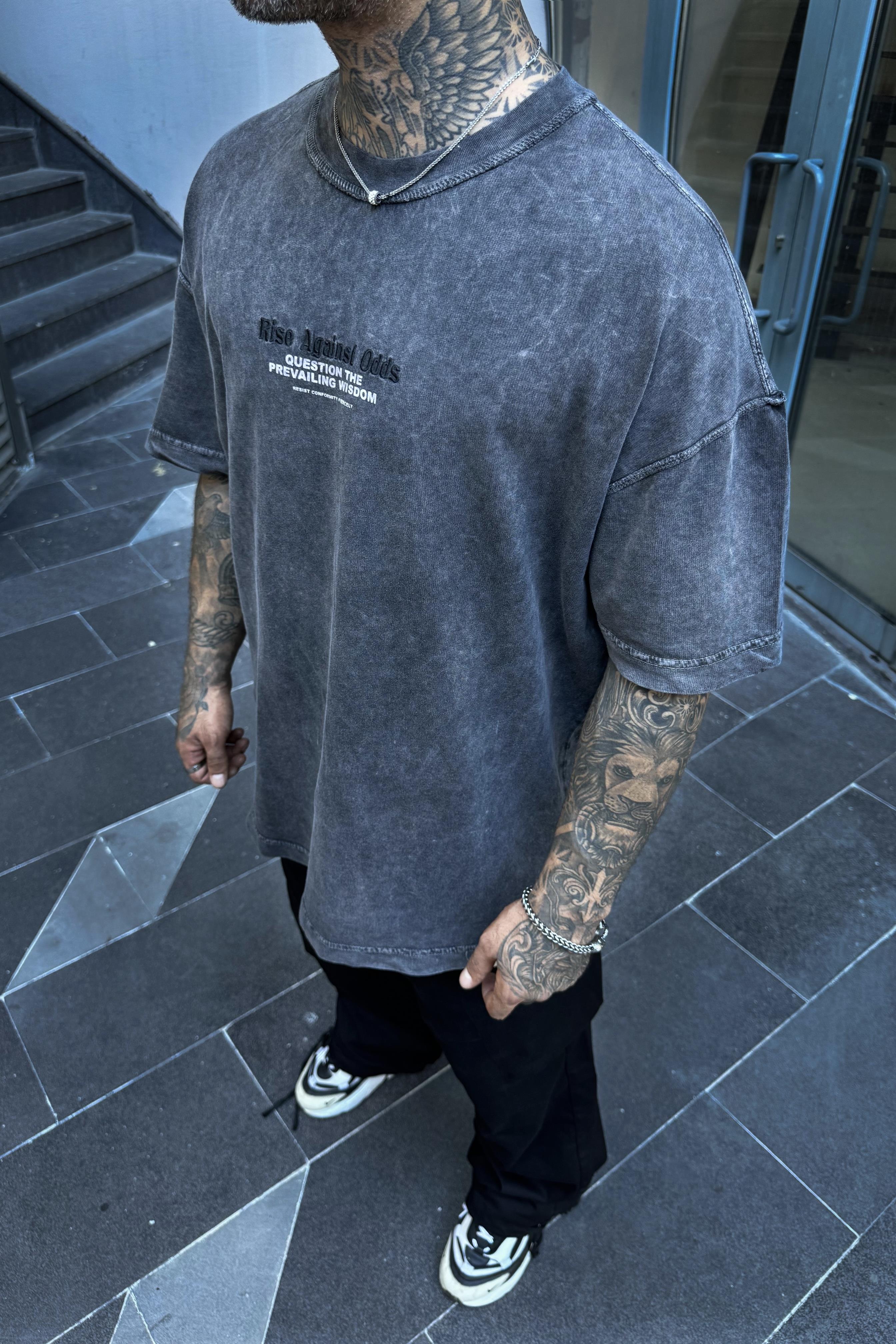 Rise against acid wash oversize tshirt