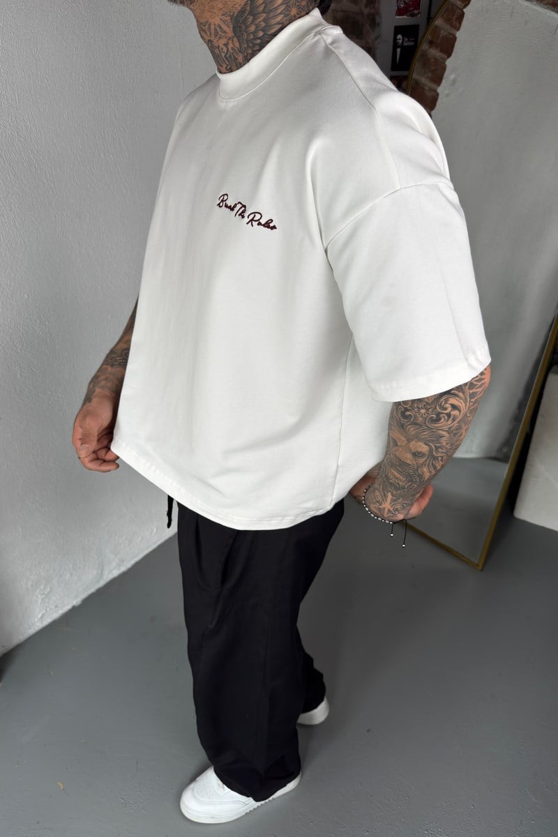 Rules Oversize Beyaz Tshirt