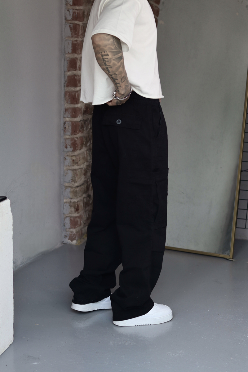Siyah Baggy Kargo Pantolon 