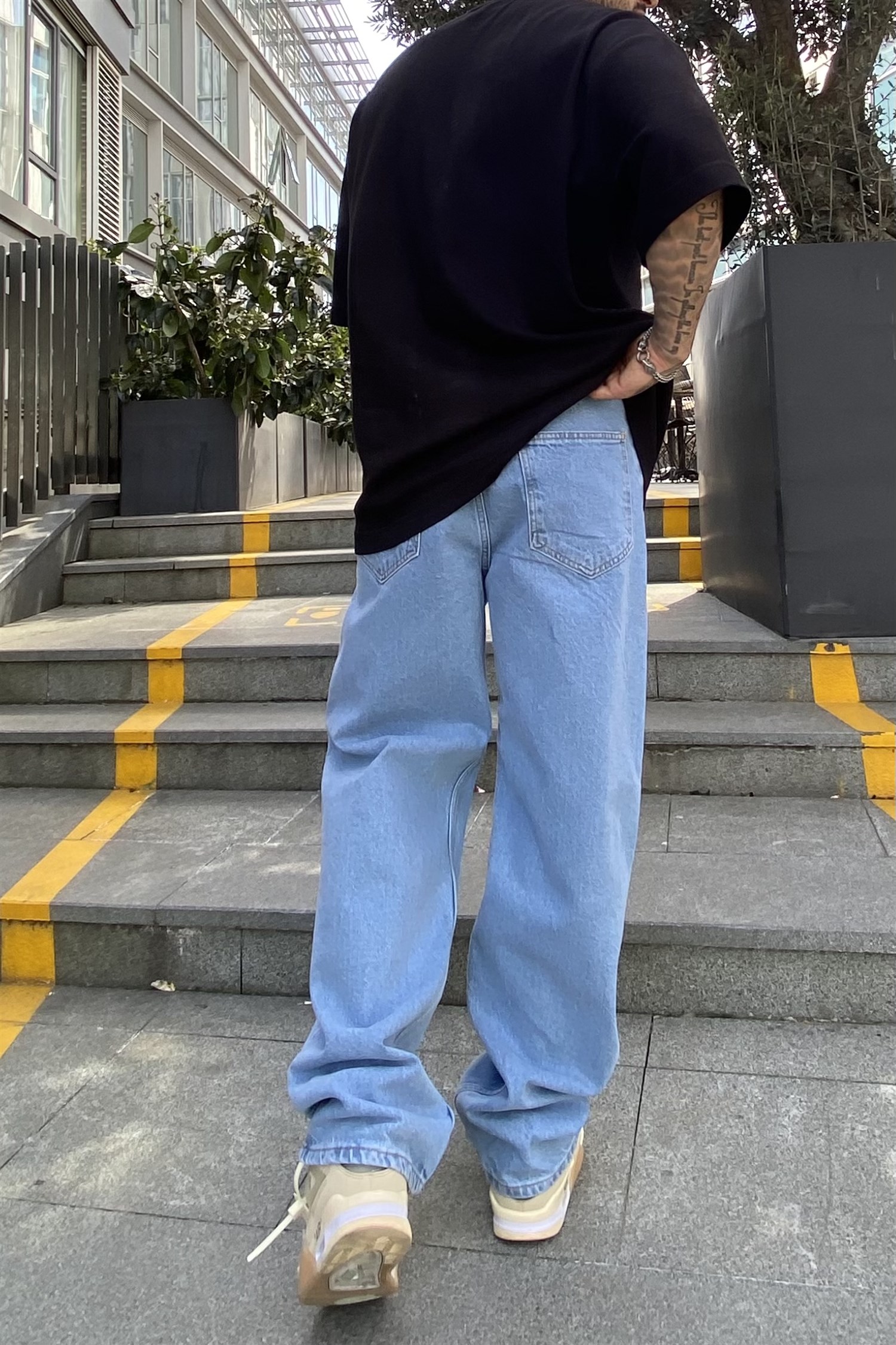 Sky blue baggy jean
