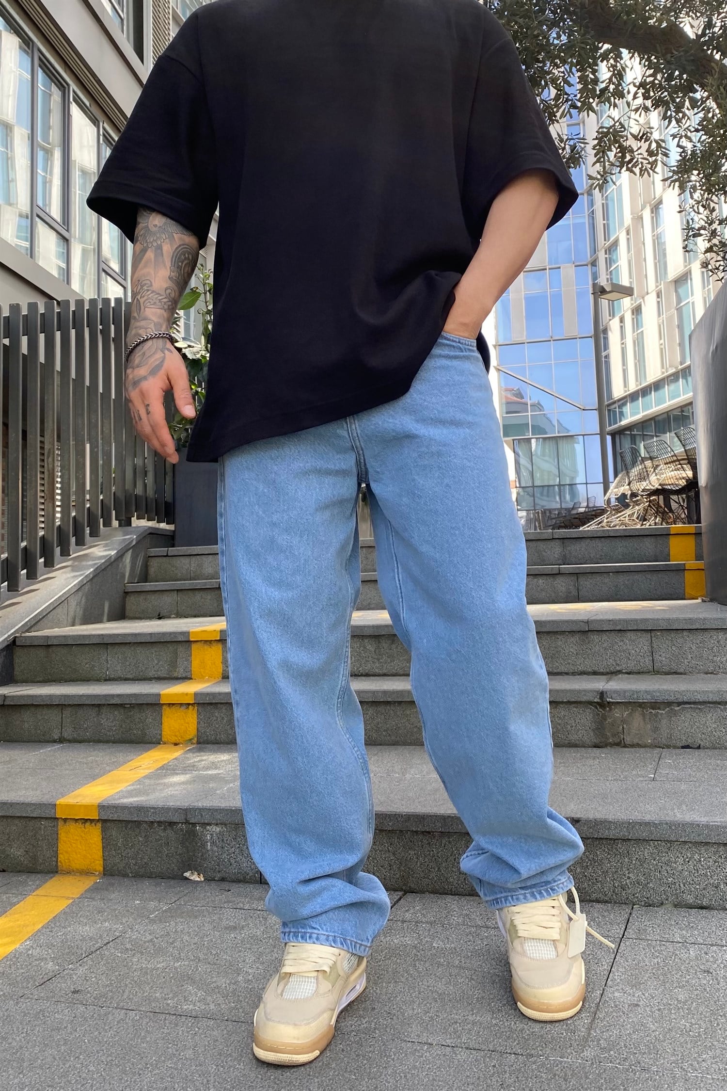 Sky blue baggy jean
