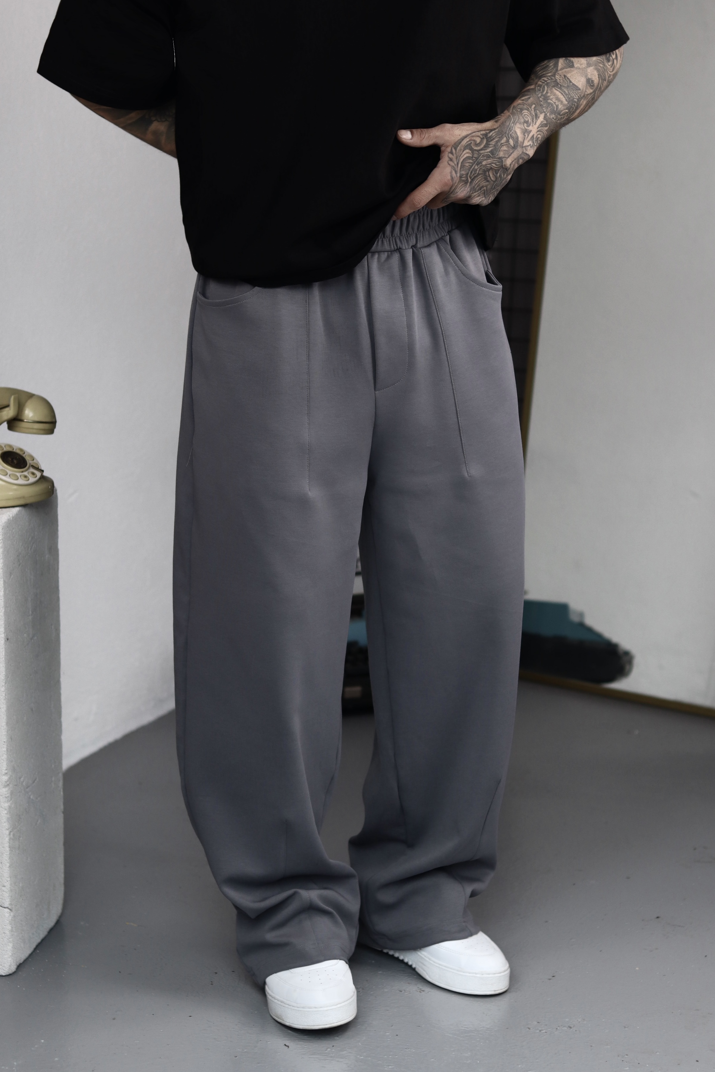 Soğuk Gri Extra Baggy Eşofman