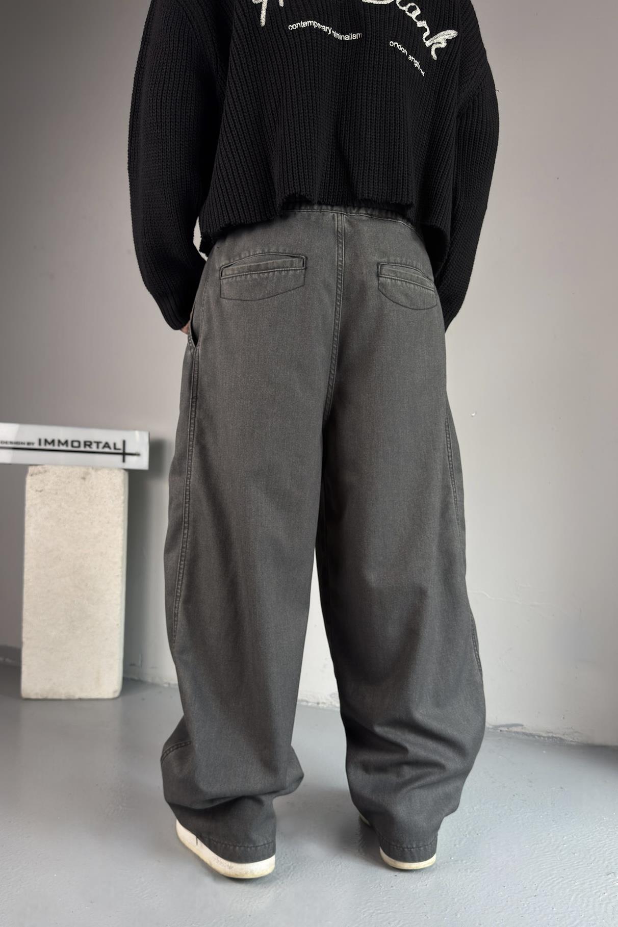 Steel Wash Wide Pantolon