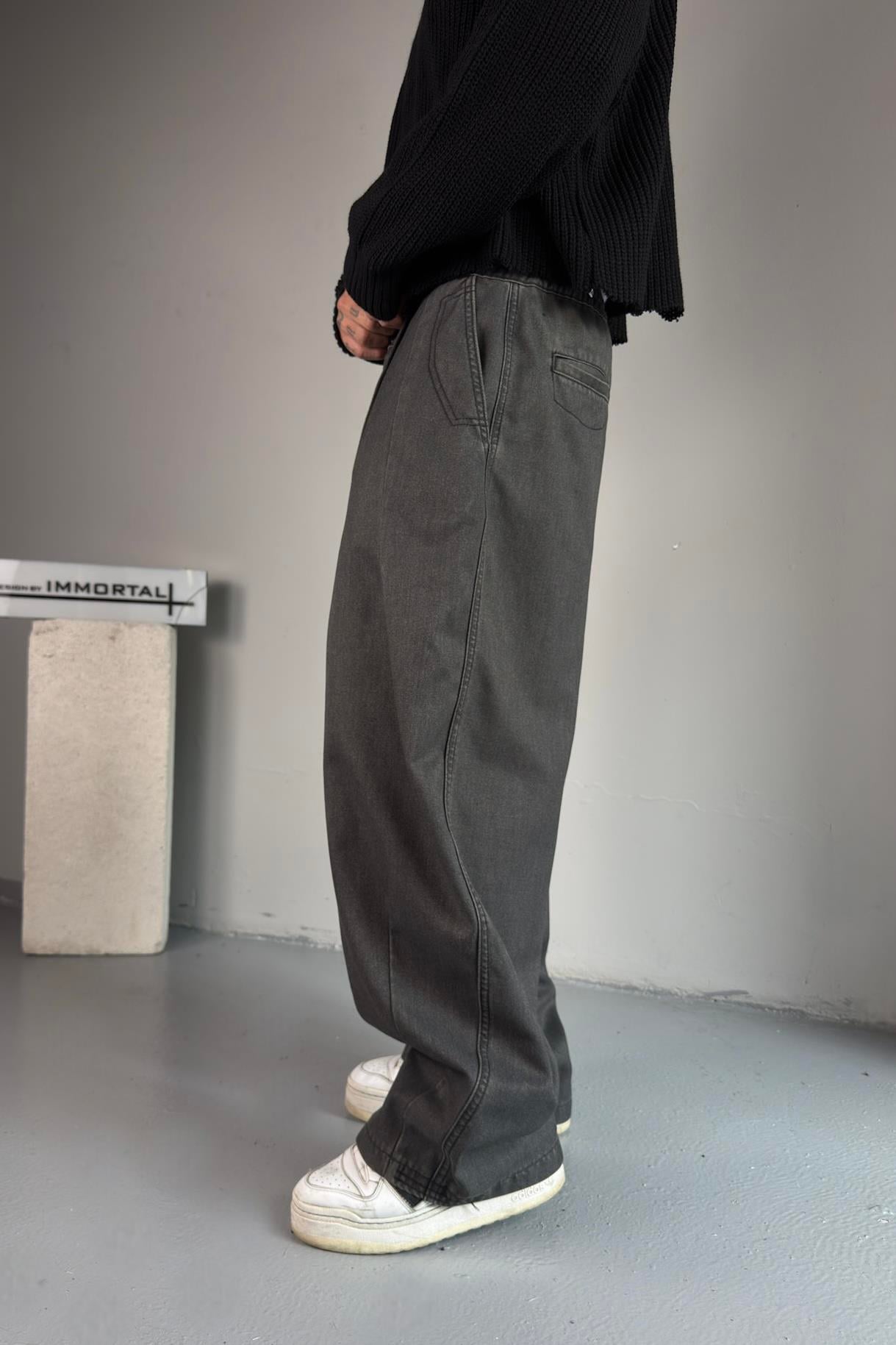 Steel Wash Wide Pantolon