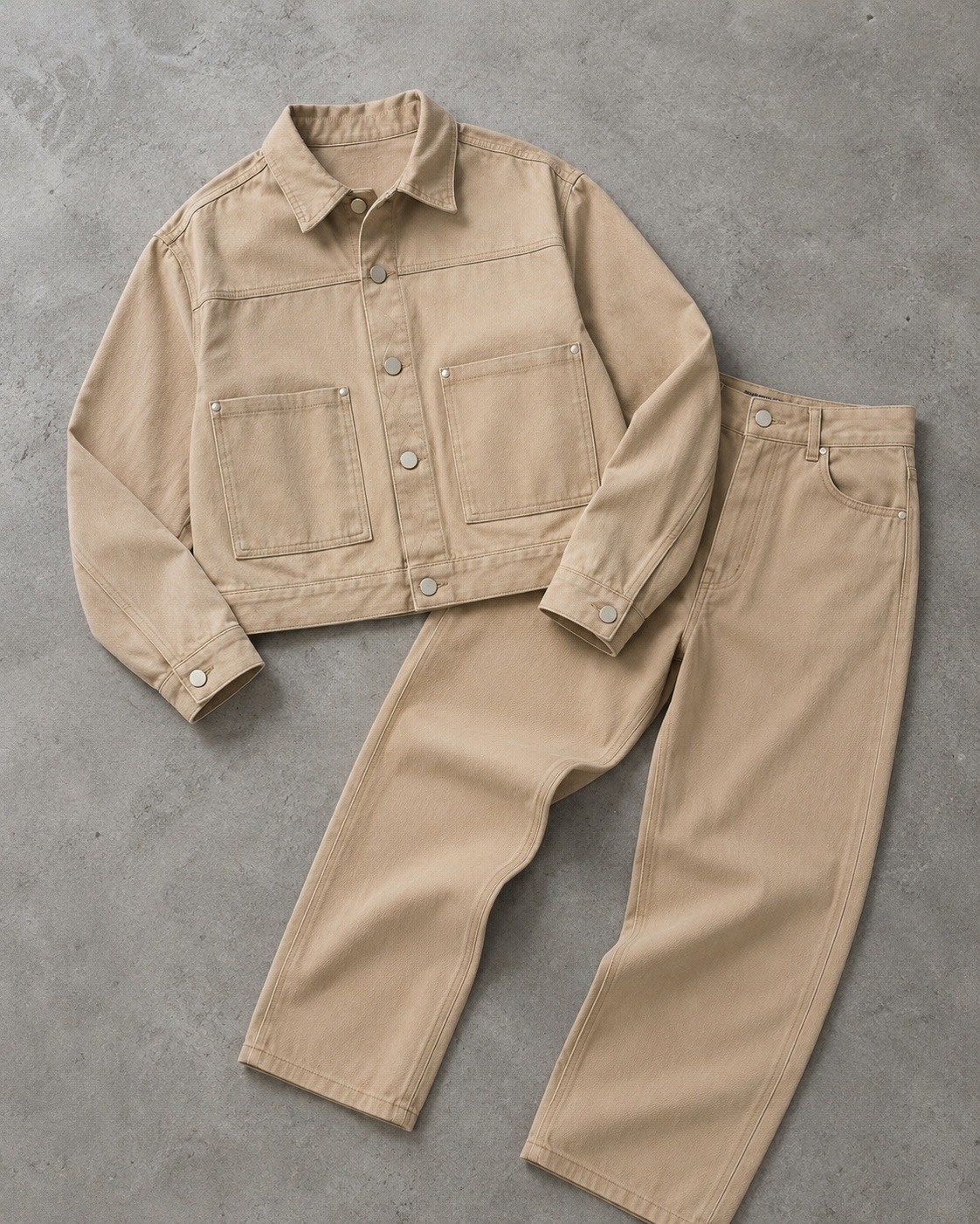 Stone Beige Boxy Fit Takım