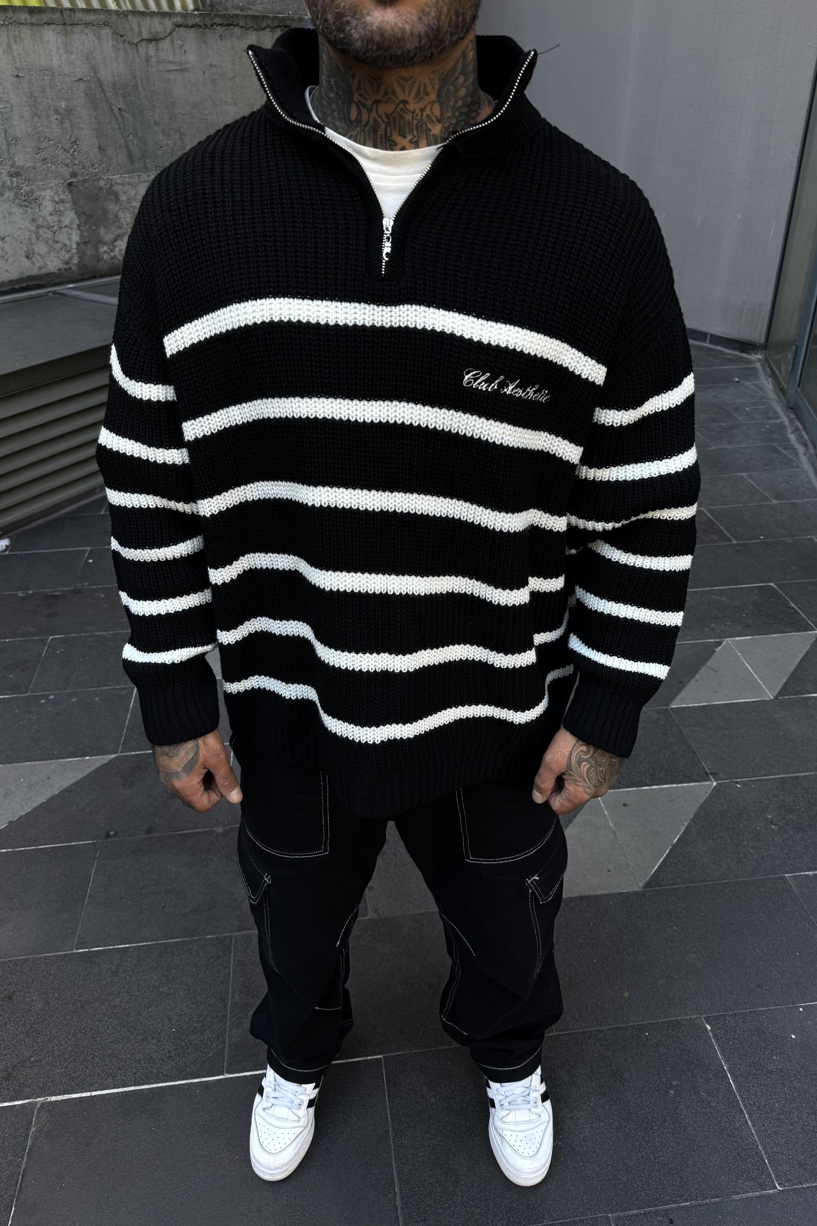 Yarım fermuar oversize kazak