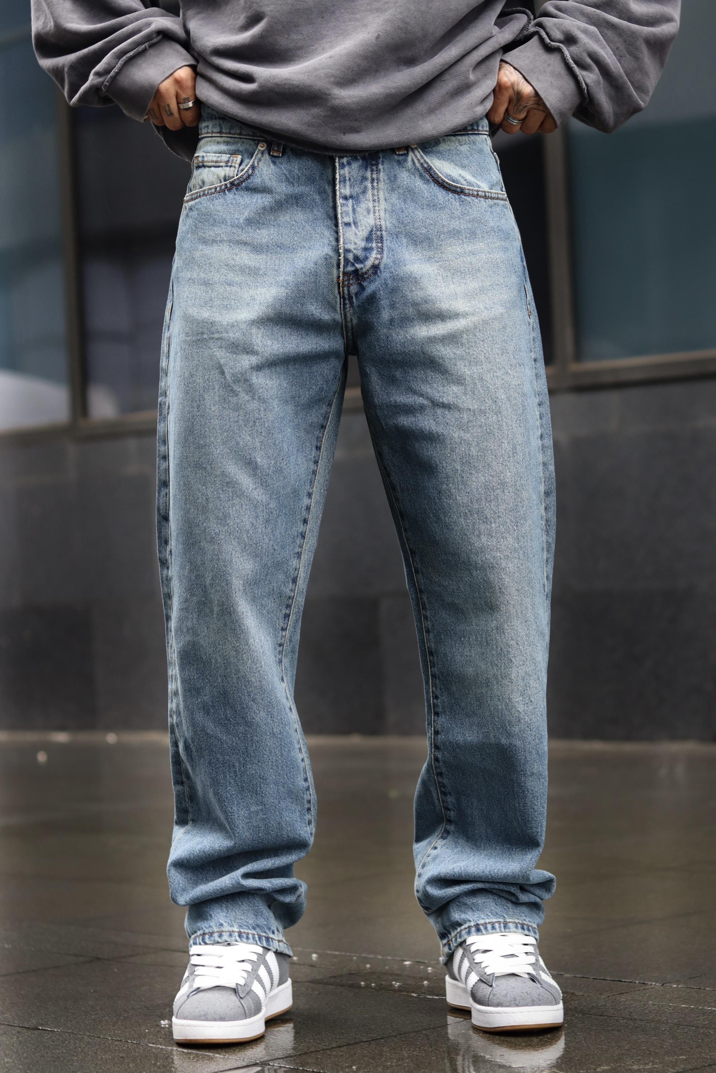 Yıkamalı baggy kot pantolon