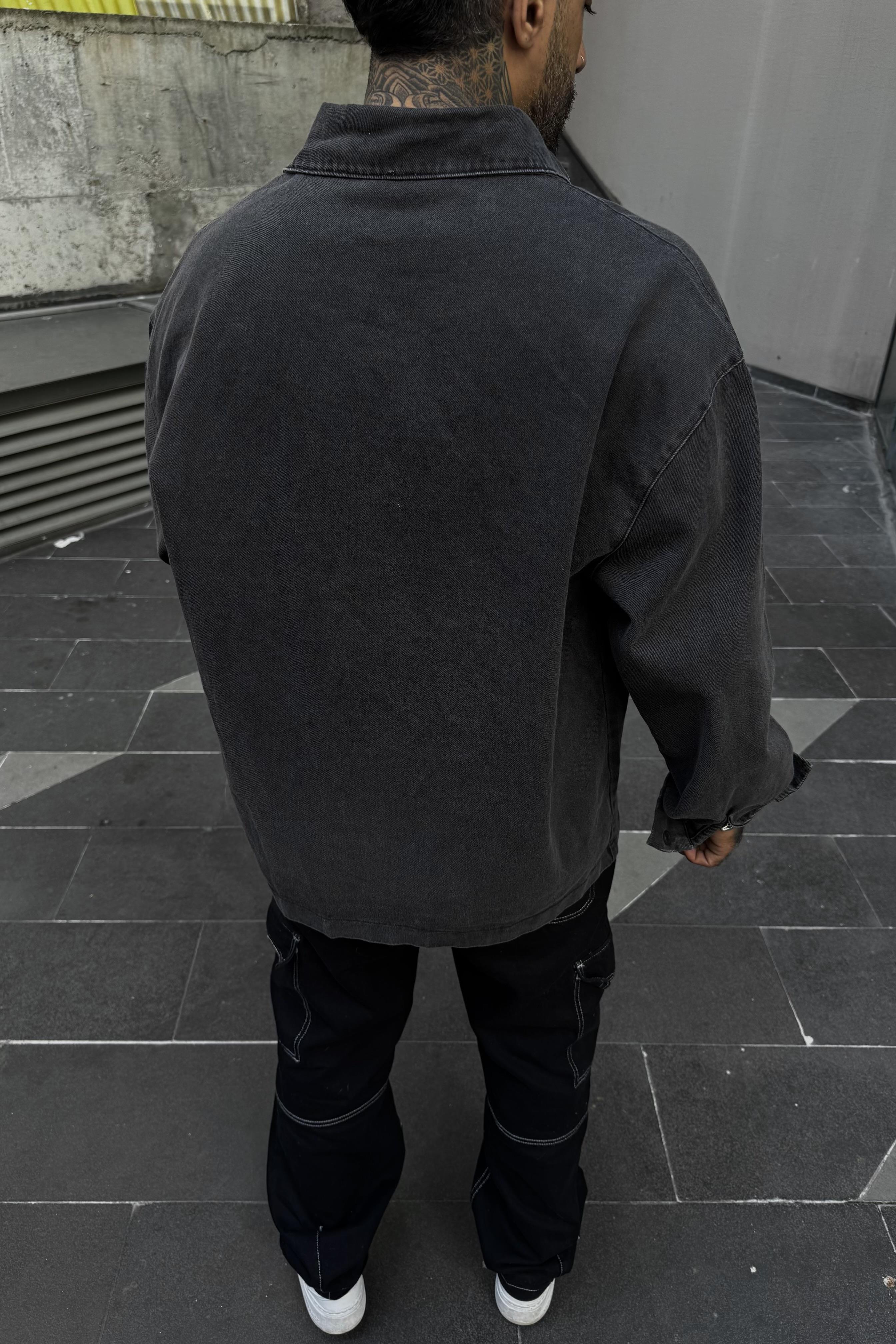 Yıkamalı sum won oversize gömlek