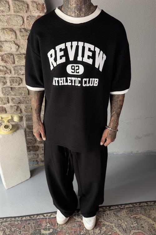 3 iplik siyah oversize tshirt