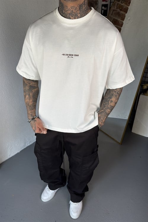 +90 Oversize Beyaz Tshirt