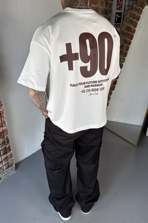 +90 Oversize Beyaz Tshirt