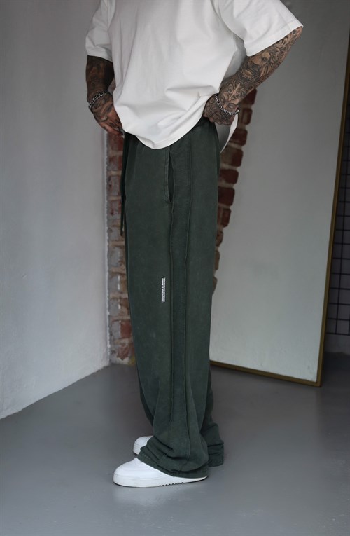 Acid Wash Haki Baggy Eşofman