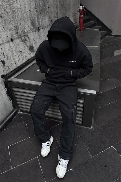 Acid wash kargo baggy pantolon