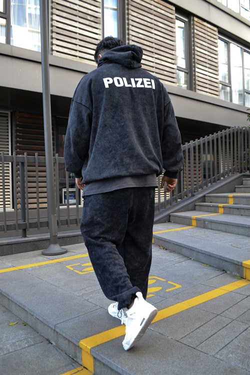 Acid wash oversize polizei track suit