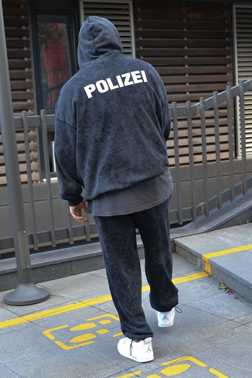 Acid wash oversize polizei track suit