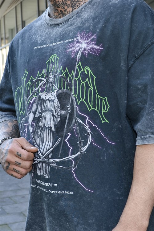 Acid wash wordwide tshirt 