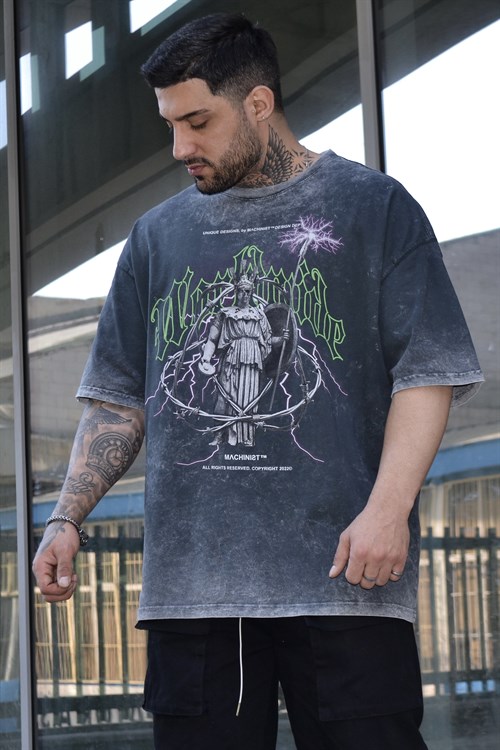 Acid wash wordwide tshirt 