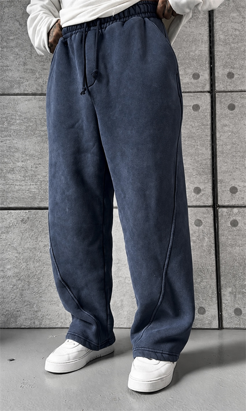 Acid Washed Blue Baggy Eşofman
