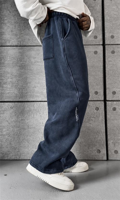 Acid Washed Blue Baggy Eşofman