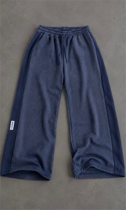Acid Washed Blue Baggy Eşofman